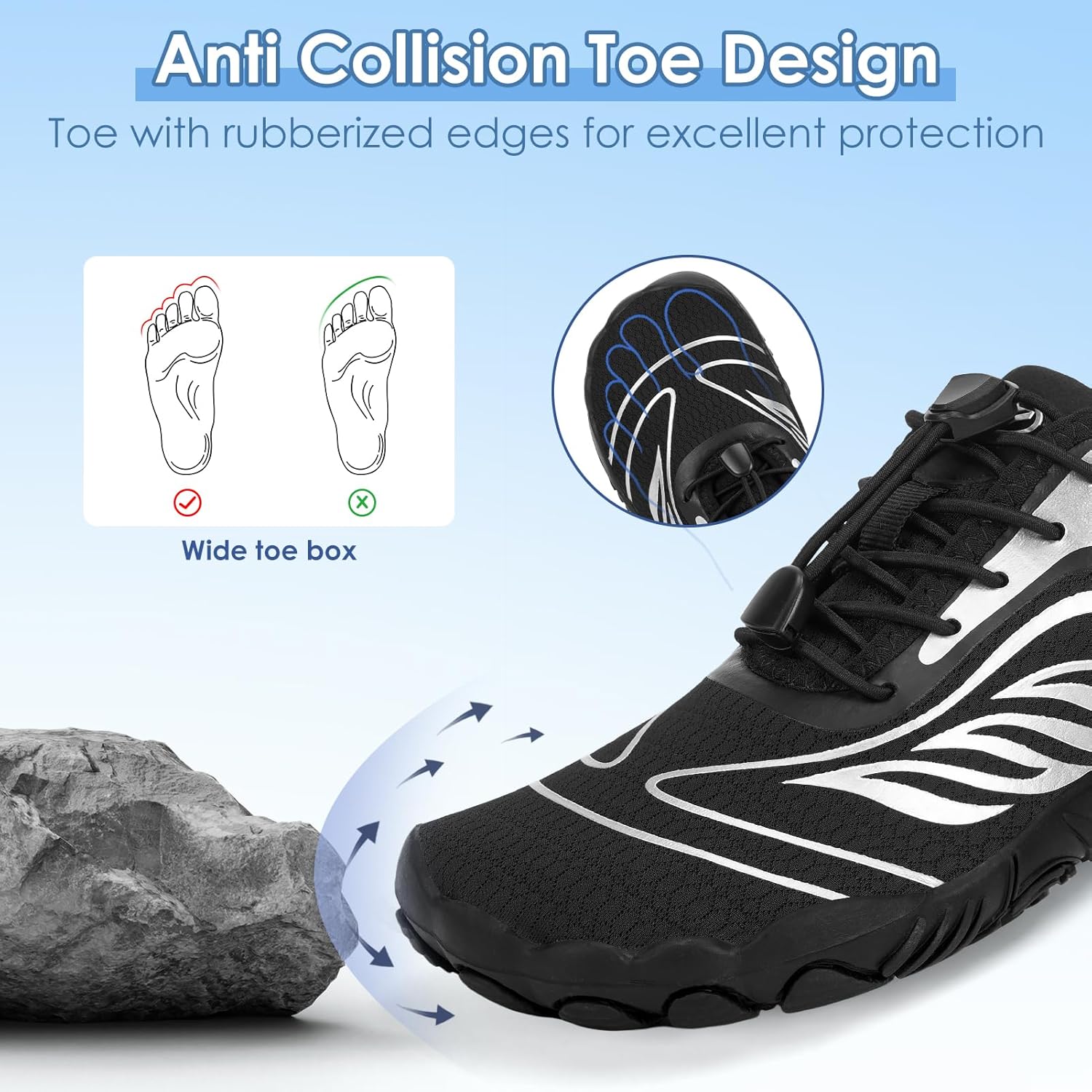 Hike Barefoot Shoes Women Men,Wide Toe Water Shoes 2025 New Breathable Grounded Footwear Non-Slip Fashion Hiking Shoe for Walking Swim Pool Beach Outdoor Water Sports - Image 3