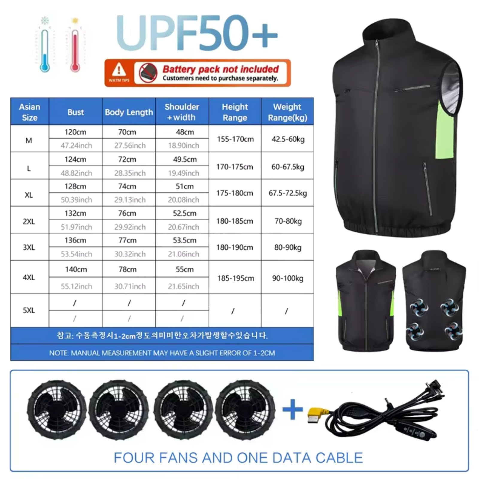 Chaleco de Verano para Hombre Ropa de Trabajo con Aire Acondicionado