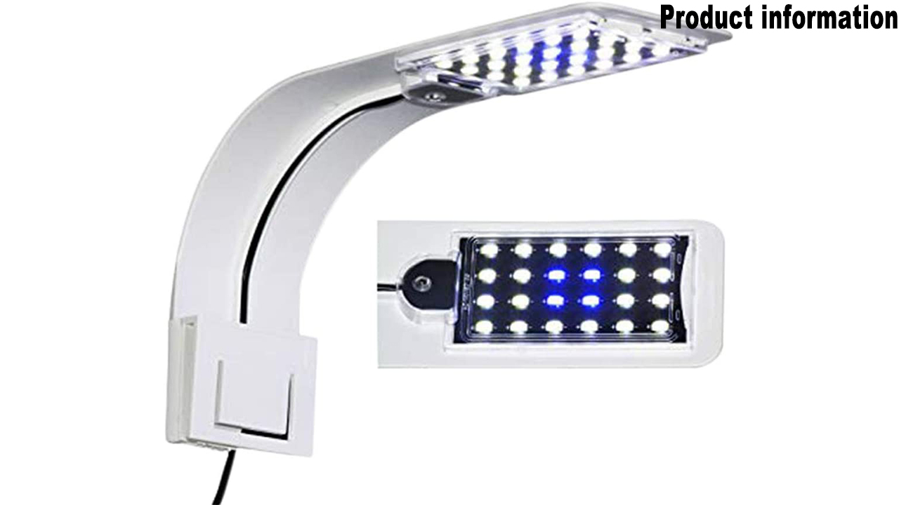 Image of 10W Super Slim Aquarium Fish Tank 5730 LED Light Clip-on Lamp Aquatic Plant Lighting (White Body White+Blue Light)