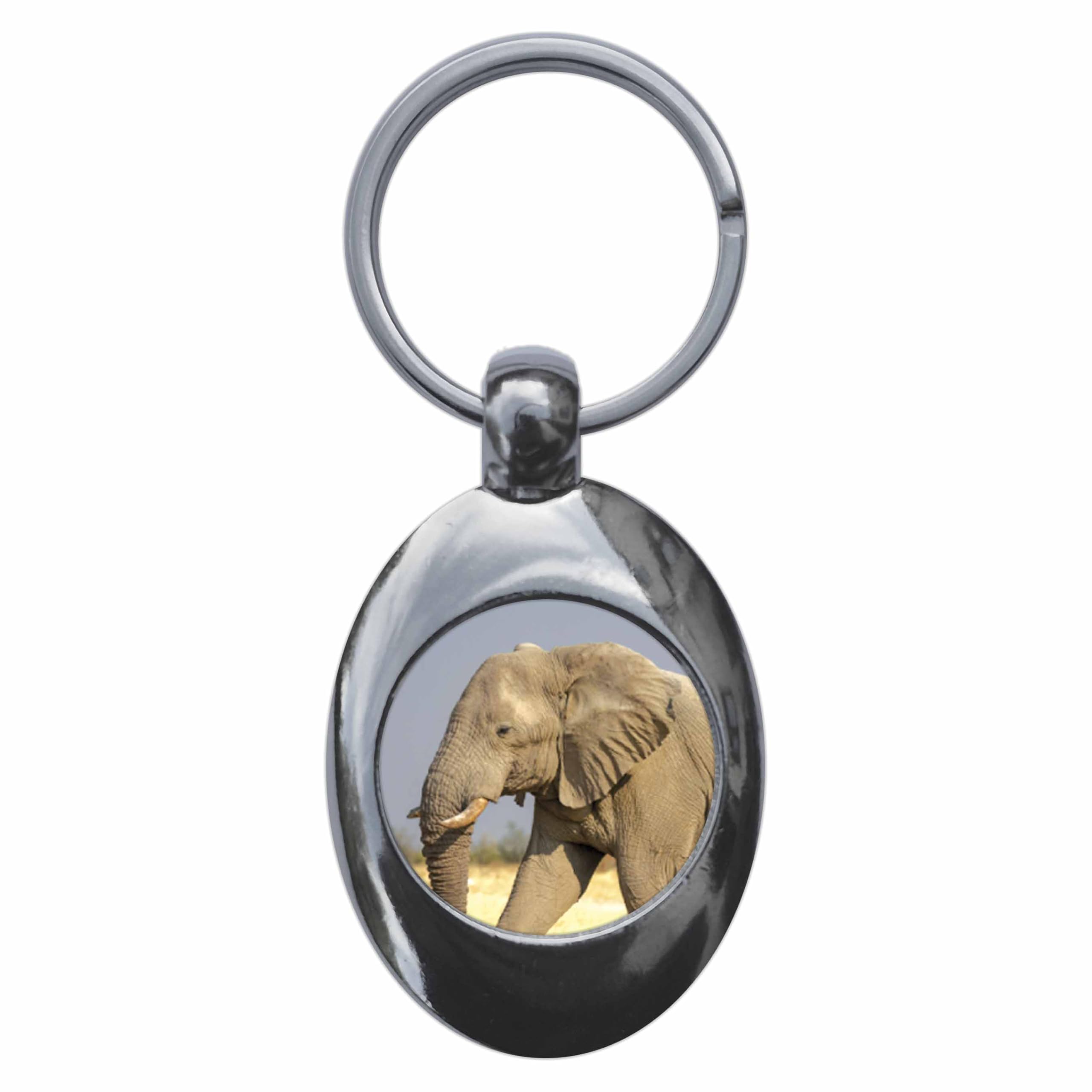 Ozorath Elephant Keyring Keychain With Trolley Coin