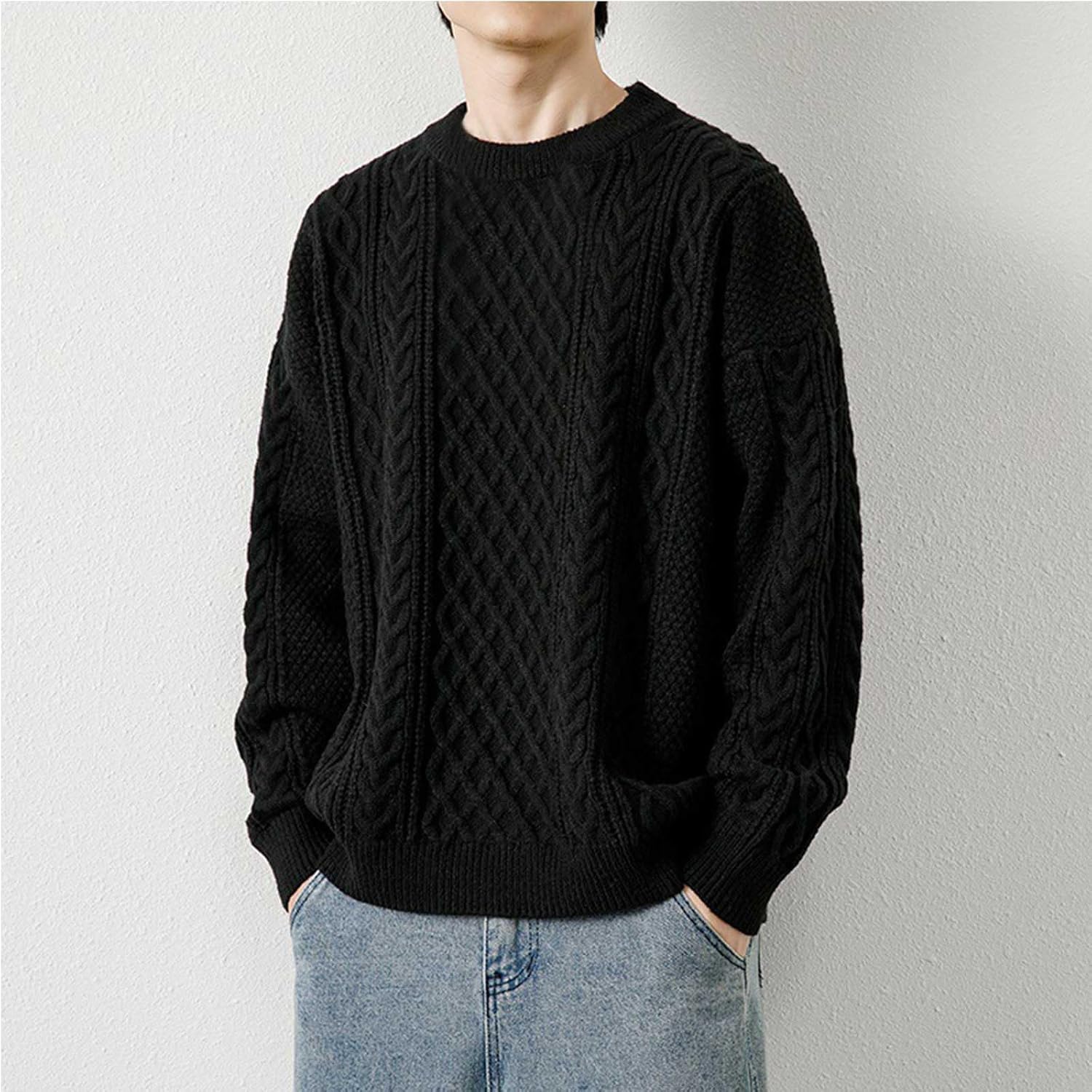 Maglione in lana scollo tondo - marrone prugna - Uomo - 29.00