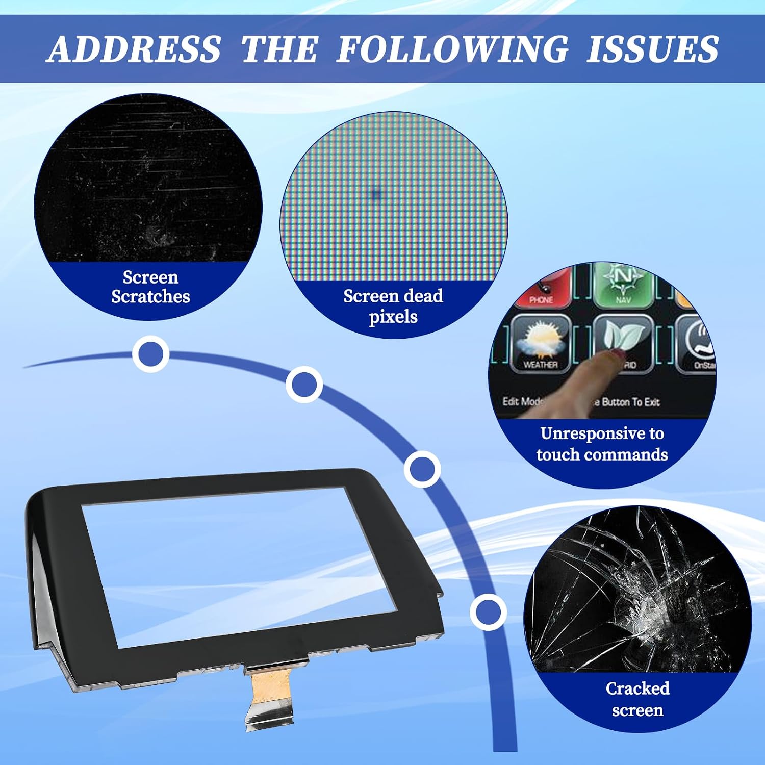 7 inch Touch Screen Digitizer 50-Pin Compatible with Mazda 6 2017 2018 2019 Replace GRT7611J0 GRT7611J0A GRT7611J0B Navigation Glass Panel