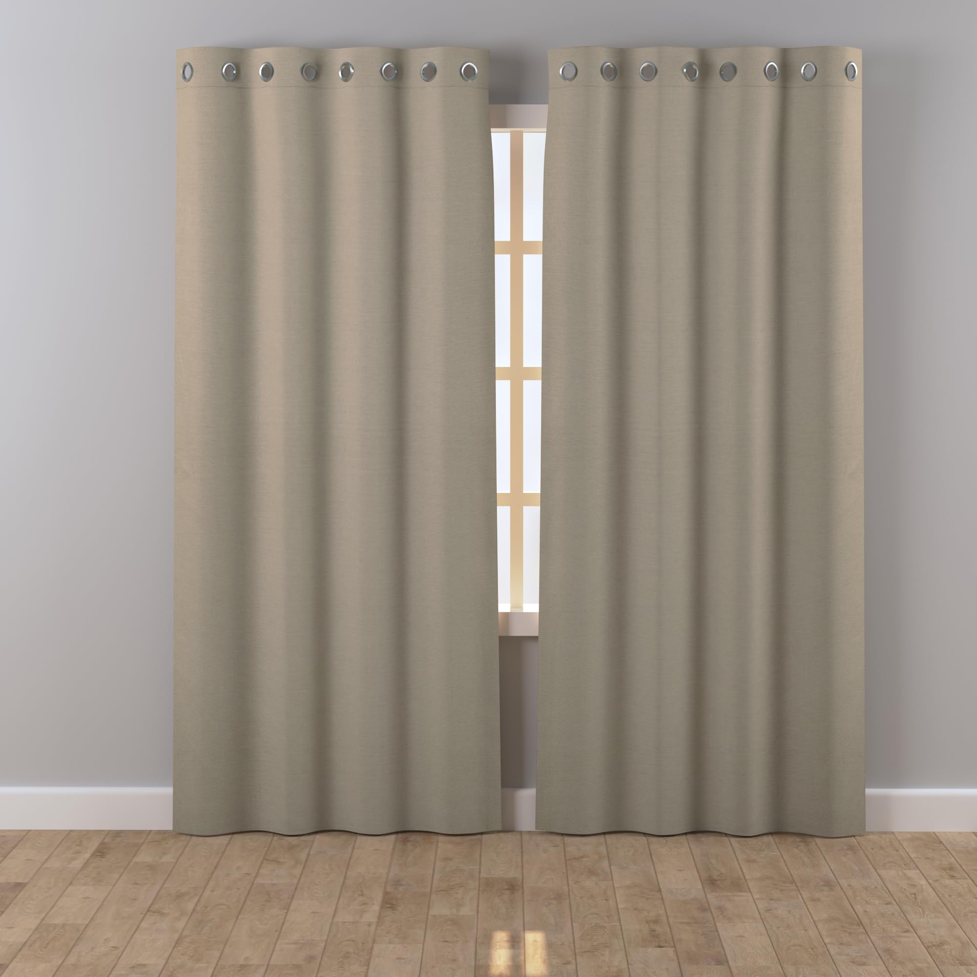 Cotton Curtains Long Durable Grommet with 2 panels 108 LengthX52 Width Inches Taupe color|Sheer Backdrop Window Curtain|Livingroom|Bedroom|Kitchen Decor Soft Pre-Washed Semi Black-out| Shading Drapes