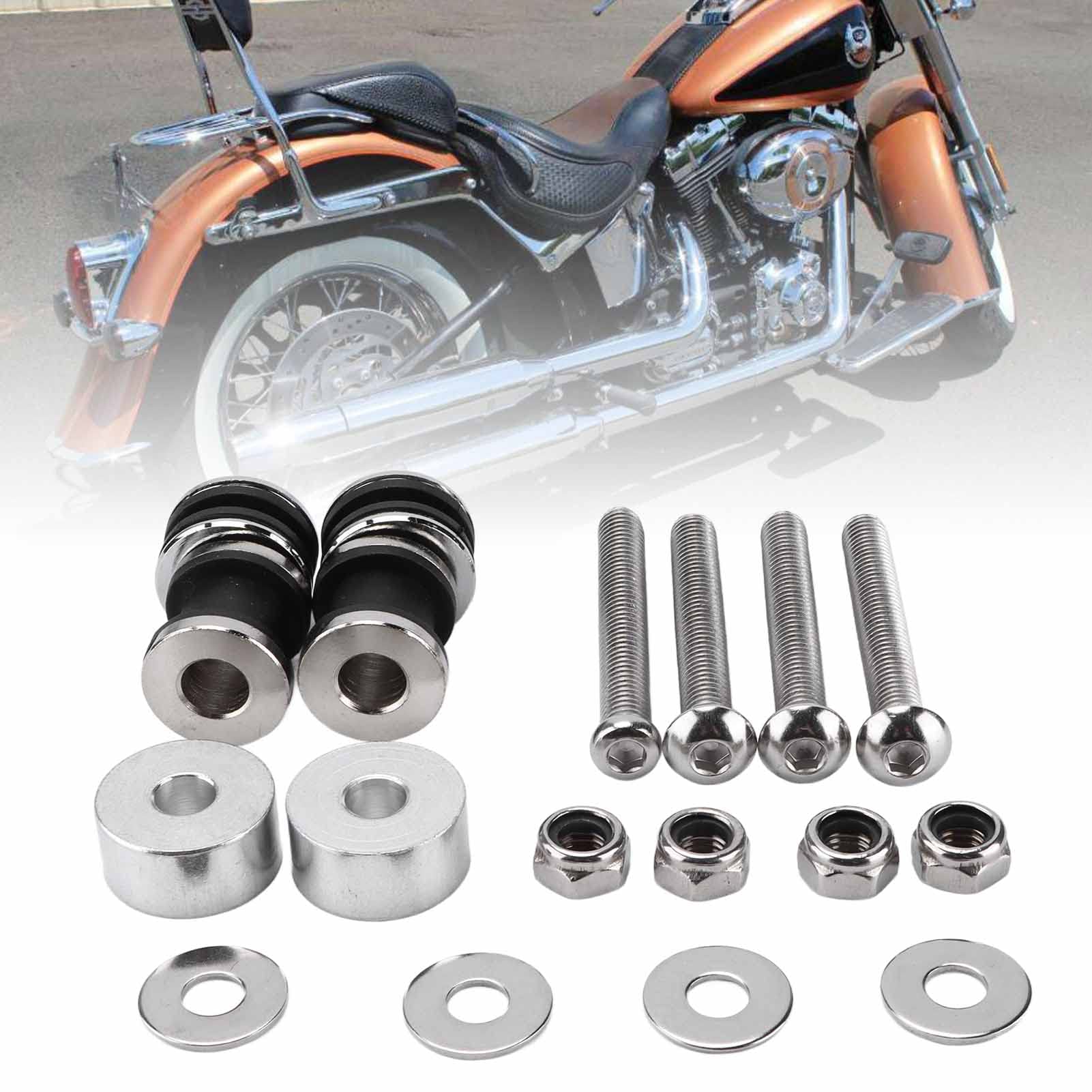 Motorrad Docking Hardware Kit Metall Rückenlehne Sissy Bar Befestigungsschraube für FLSTC FXSTSB FXSTS FXSTC FLSTF FXST FXSTB FLSTN
