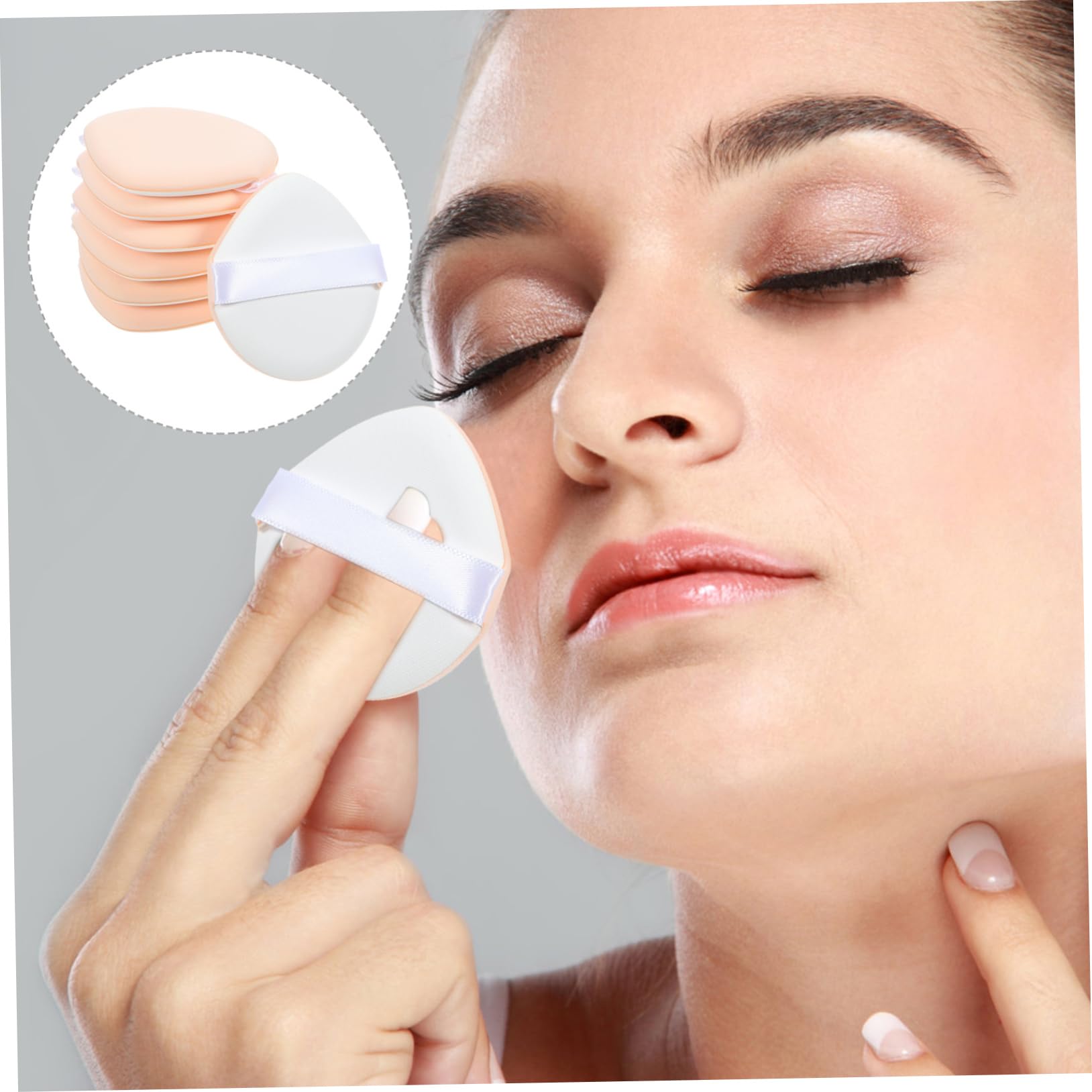 minkissy 5 Set Di Spugne Per Il Trucco Morbide Per Il Corpo Set Di Applicatori Cosmetici Per Il Trucco A Triangolo A Doppio Uso Asciutti E Bagnati Per Donne 7 Pezzi*5