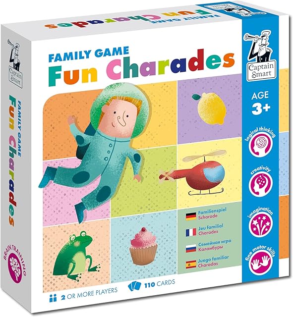 Captain Smart Family Game Fun Charades | Memory Game | Creativity, Imagination | Educational Game for Kids | Pun Game For 4 Year Old Boys & Girls | 1-6 Players | Learning Toy, Gift for Children