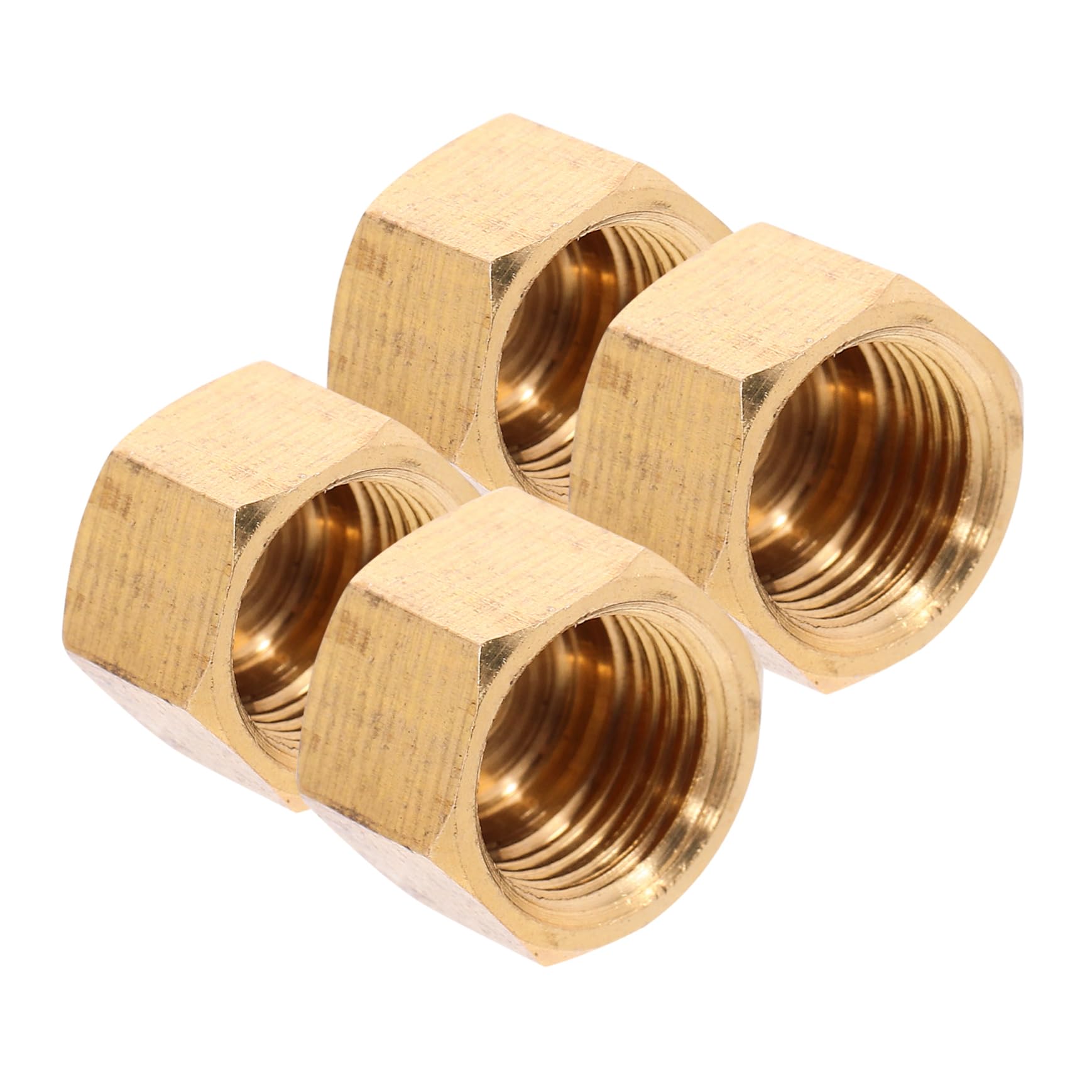 Cabilock 2sets Flare Tube Fittings 1/8 Compression Cap Cap Secure Threaded Seal 4pcs*2