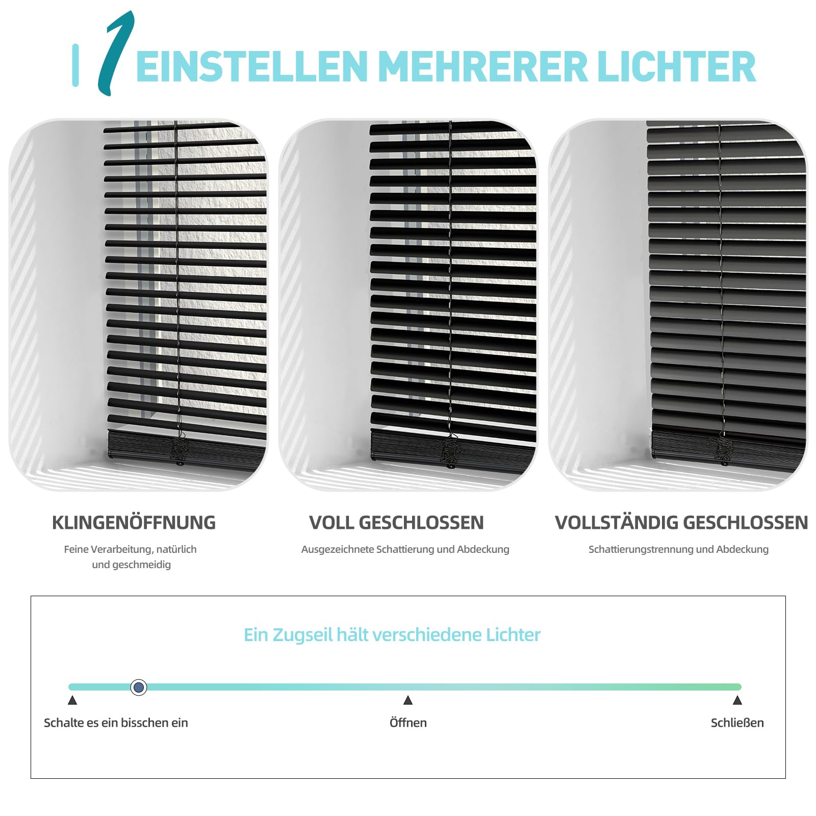 Sekey Klemmfix - Persiana para Ventanas sin Agujeros, láminas de Aluminio de 25 mm, con taladrar, Incluye Material de Montaje, persiana de Aluminio sin taladrar, 75 x 160 cm, Color Negro