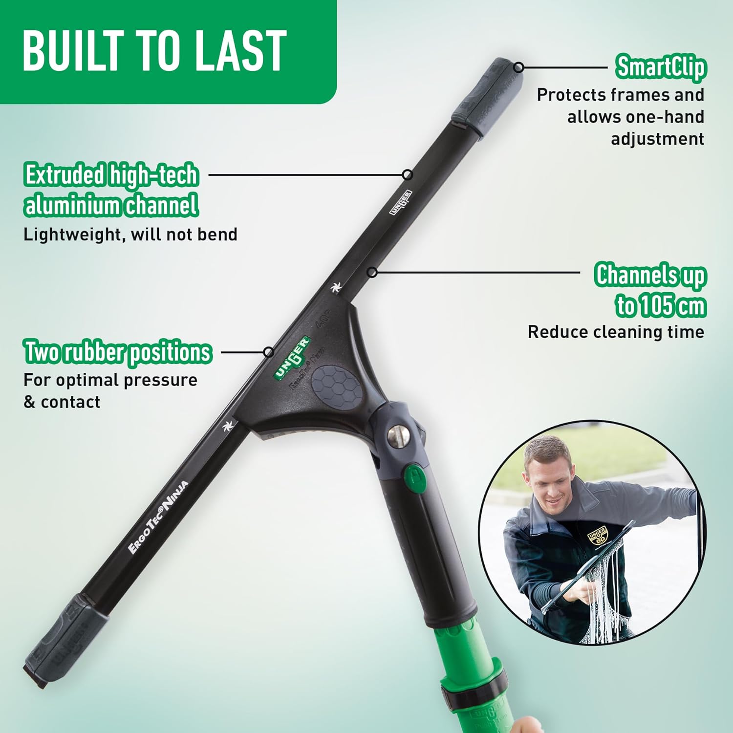 UNGER Black 18" Window Squeegee