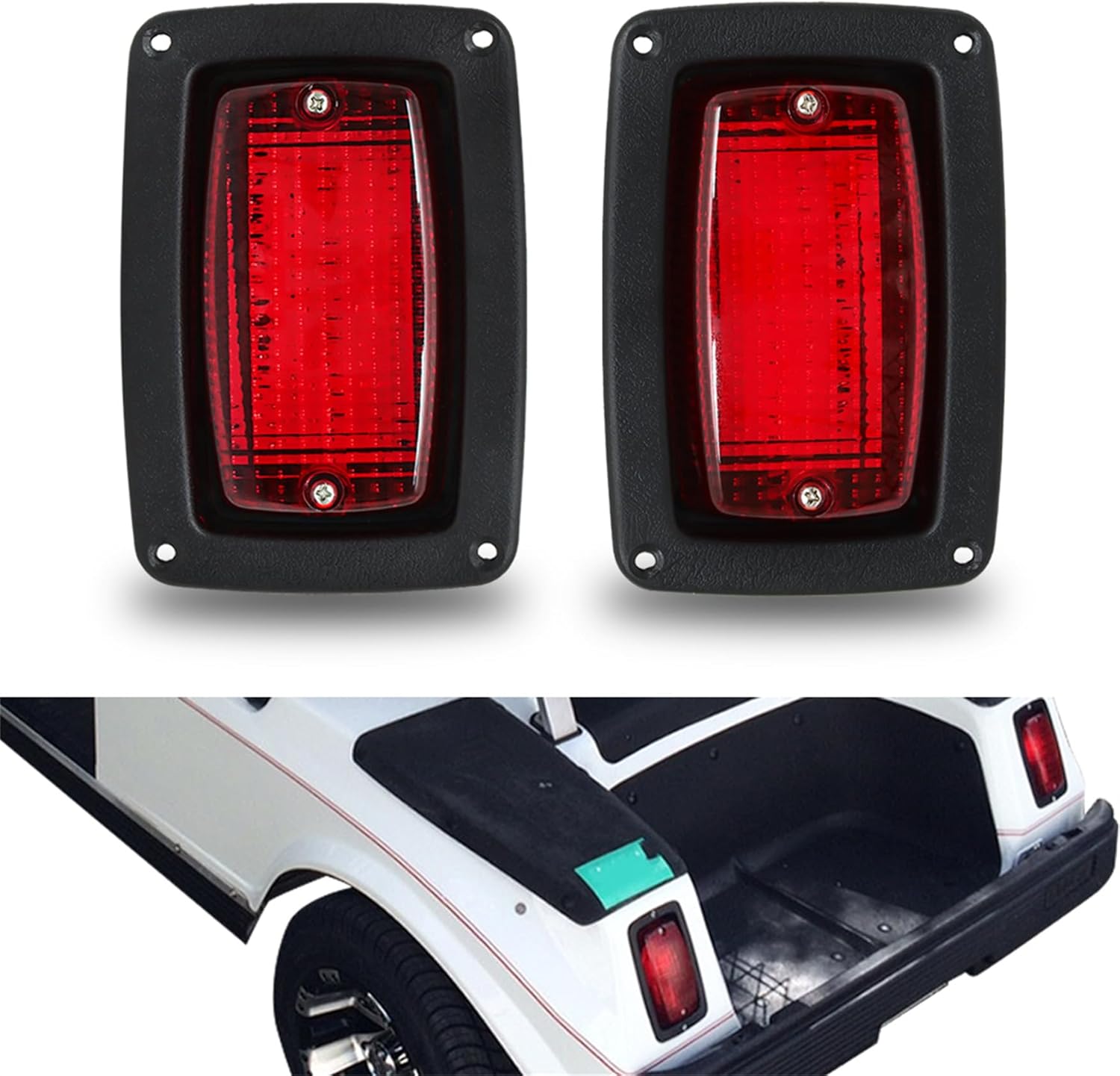 WFLNHB 2 x Tail Light 3 Wire Rear Taillights Pair Replacement for Club Car DS Golf Cart 1982-Up