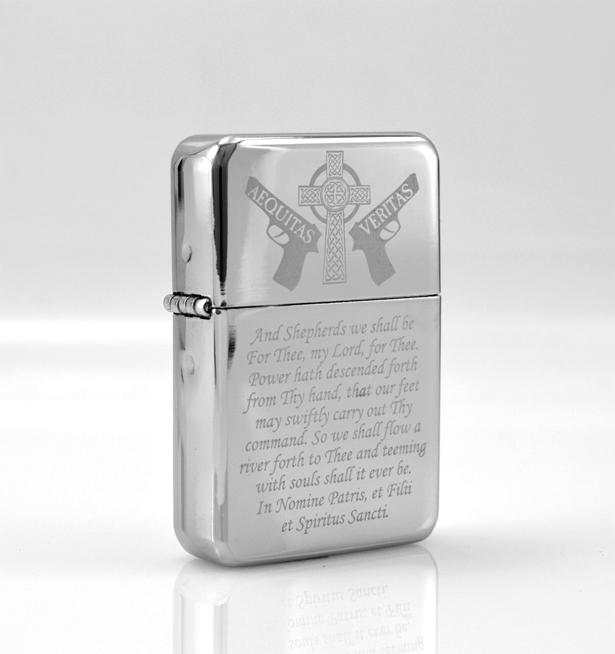 Boondocks Saints Prayer Chrome Mirror Finish Wind Proof Oil Lighter - Christmas, Halloween & Valentines Day Gift