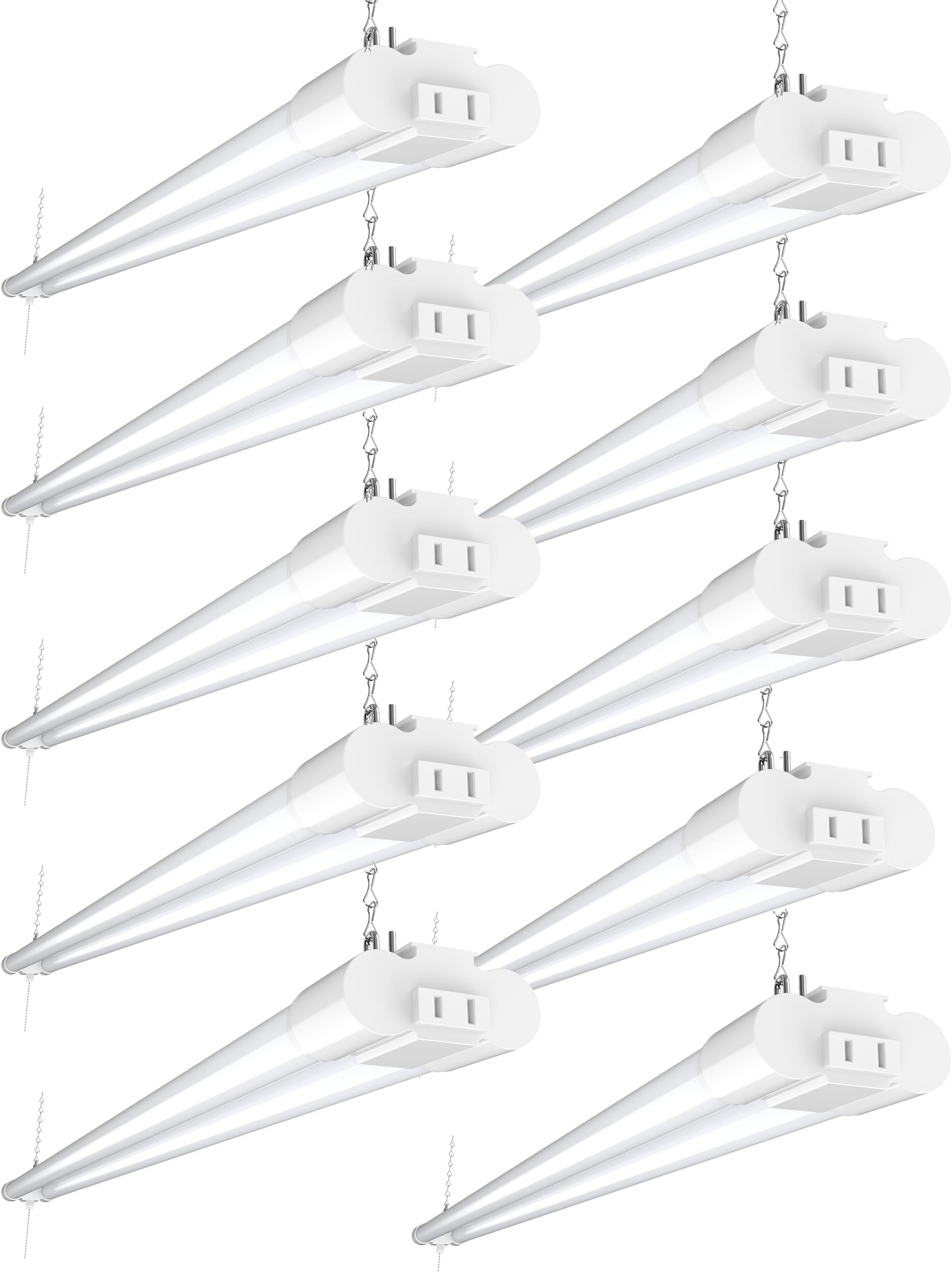 Sunco 12 Pack LED Garage Black Shop Light 4FT, Plug in Linkable Utility Light Fixtures