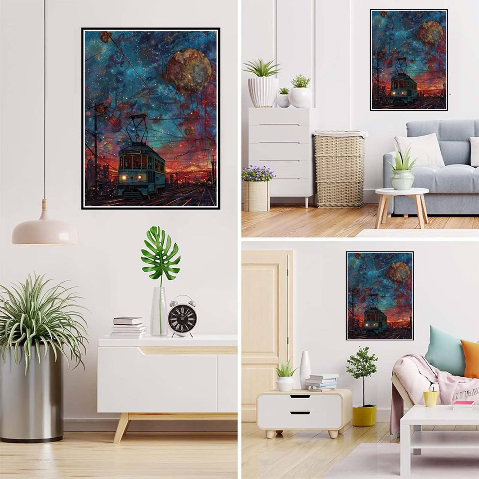 Diamentowe malowanie dla dorosłych, 5D diamentowe rysunki miasto diament sztuka gwiaździste niebo diamentowe malowanie, DIY DIY rzemiosło dla dorosłych, 60 x 90 cm diamentowy ścieg krzyżykowy płótno
