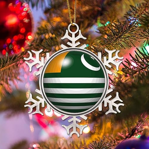 Vista 81 de Bandera de Kenia, adornos colgantes para árbol de Navidad, copo de nieve nacional, adorno de metal, recuerdo de Navidad, regalo de Kenia, decoración