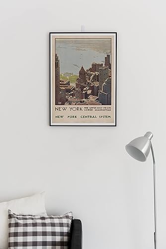 Miniatura 9 de VMXWLL Póster vintage de Nueva York de los años 20, The Upper Bay desde el Bajo Manhattan, póster de lienzo vintage del sistema central de Nueva