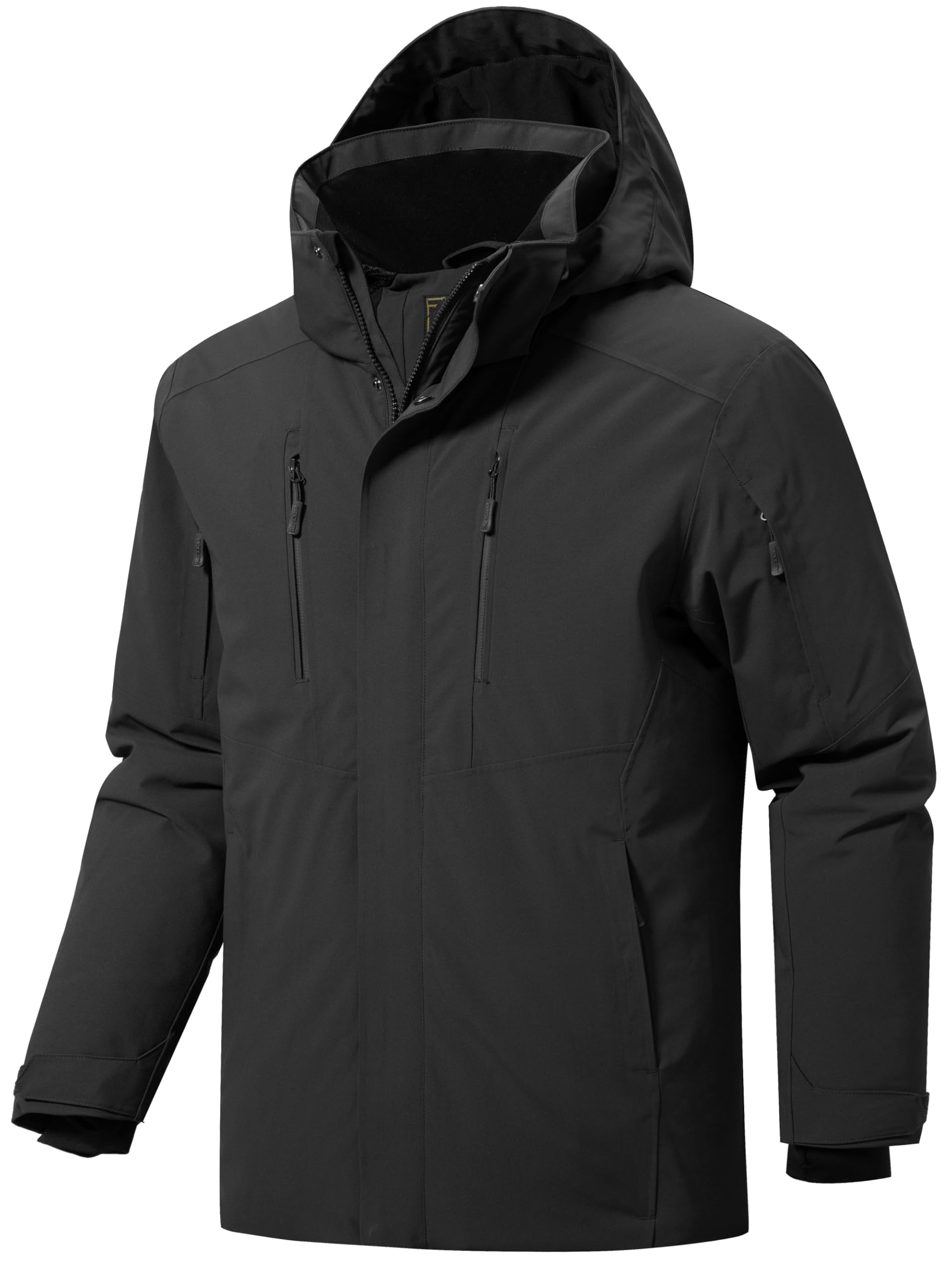 FREE SOLDIER Mens Waterproof Ski Snow Jacket Warm Winter Coat Snowboarding Raincoat Hooded Fully Taped Seams