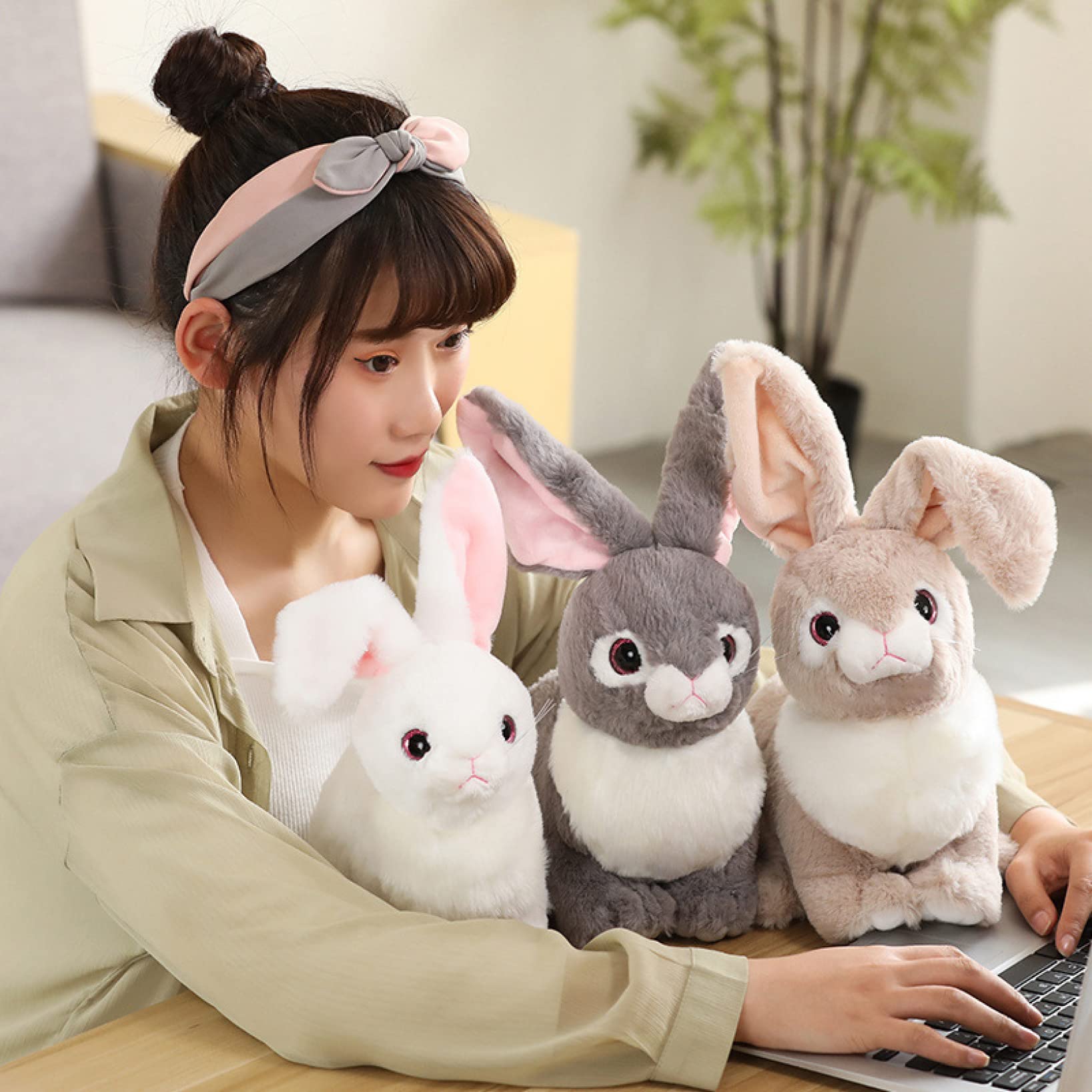 Amazon.co.jp: ぬいぐるみ クッション 抱き枕 うさぎ リアル ウサギ 