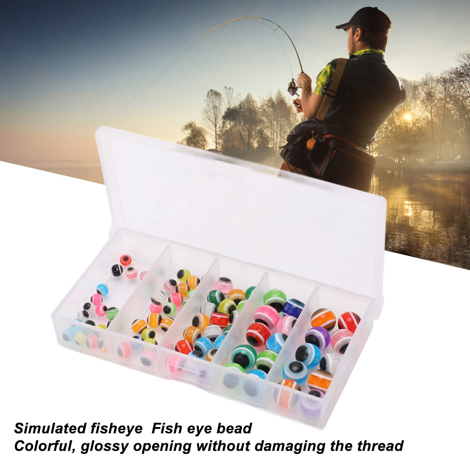 QANYEGN Fish Eye Fishing Beads, Saltwater Fishing Beads, Bait Beads for Protecting Rod s and Buoy Chambers