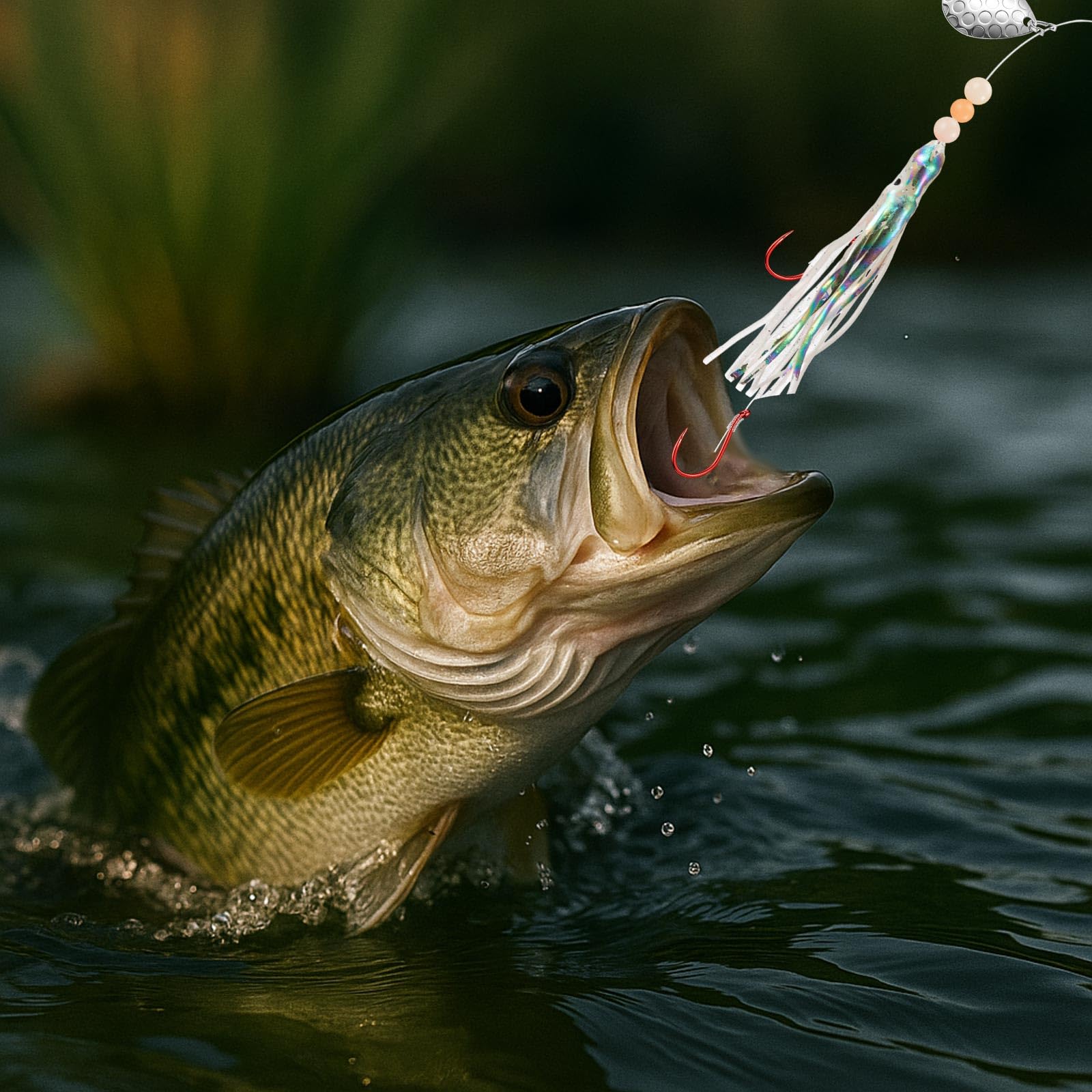 Glow Fresh Water Kokanee Lachs Schleppköder mit vormontierten Octopus-Haken – Spinnklingen, synthetische Röcke, Kokanee Hoochies zum Lachsangeln