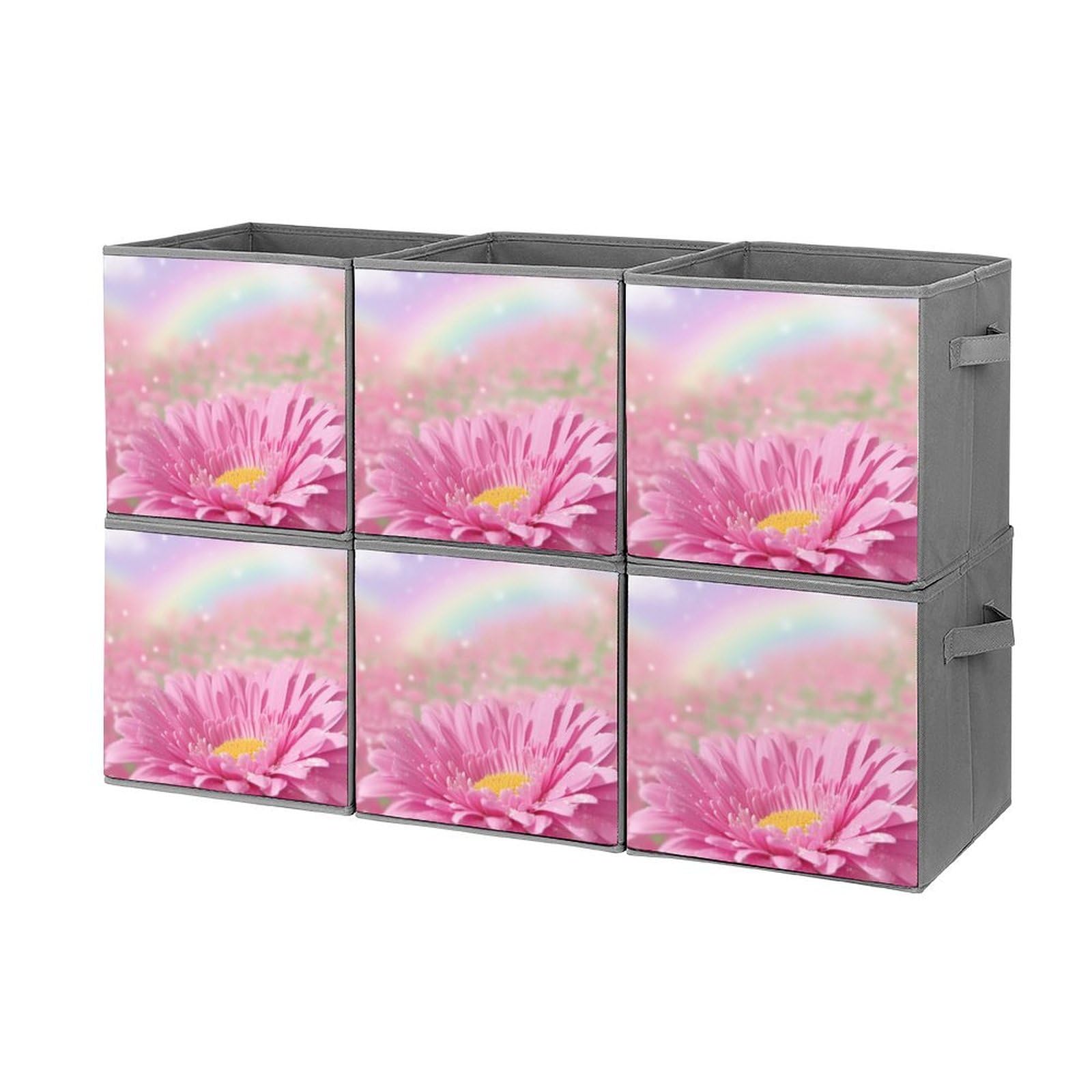 Bac de rangement pliable Lot de 6 cubes 27,6 cm avec poignées