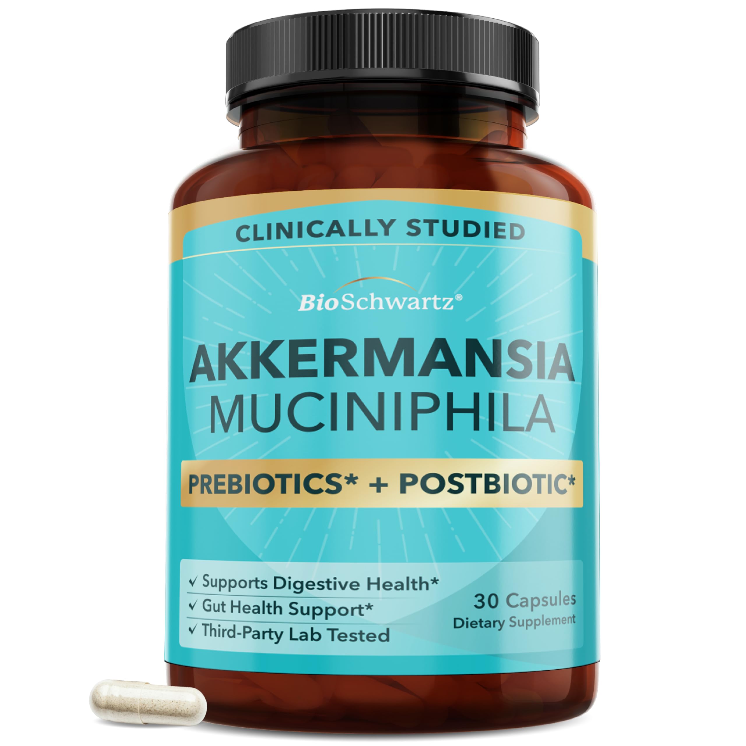 BioSchwartz Akkermansia Muciniphila Prebiotics & Postbiotic, 30 Capsules