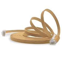 1aTTack.de 50m - marrone chiaro - 1 Stück - Cavo di Rete Ethernet Cat6 Piatto Lan
