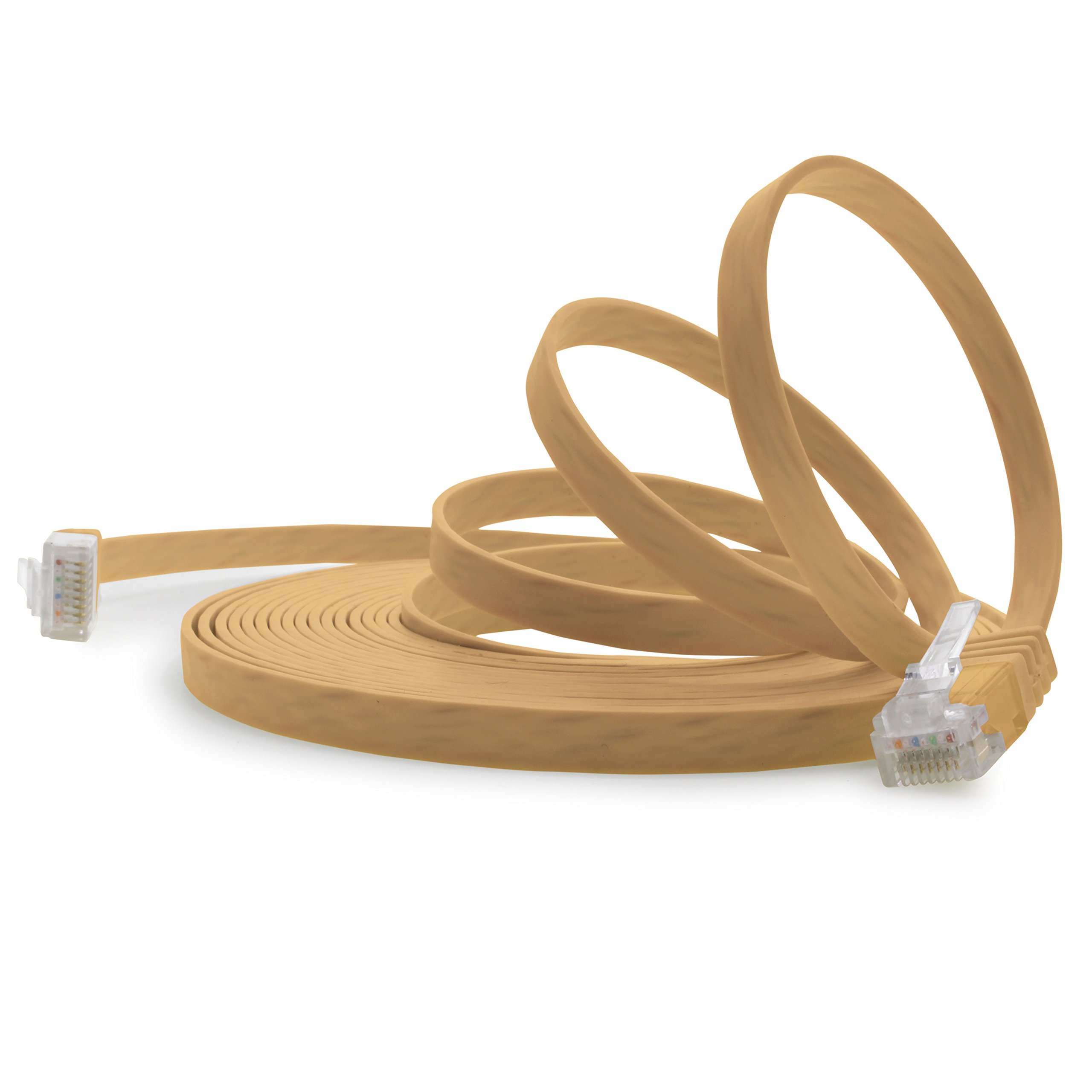 1aTTack.de Cable de red plano cat. 6, ultraplano, cat. 6, 10 m, color marrón, 1000 Mbit/s, Gigabit LAN (RJ45) — view 28