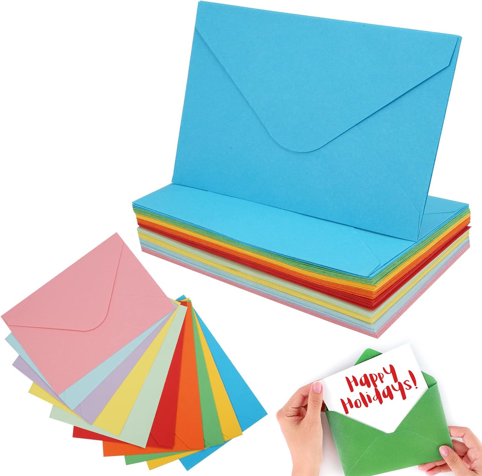 60 pièces Enveloppe Petit Format, Enveloppe Couleur,155x105mm Mini