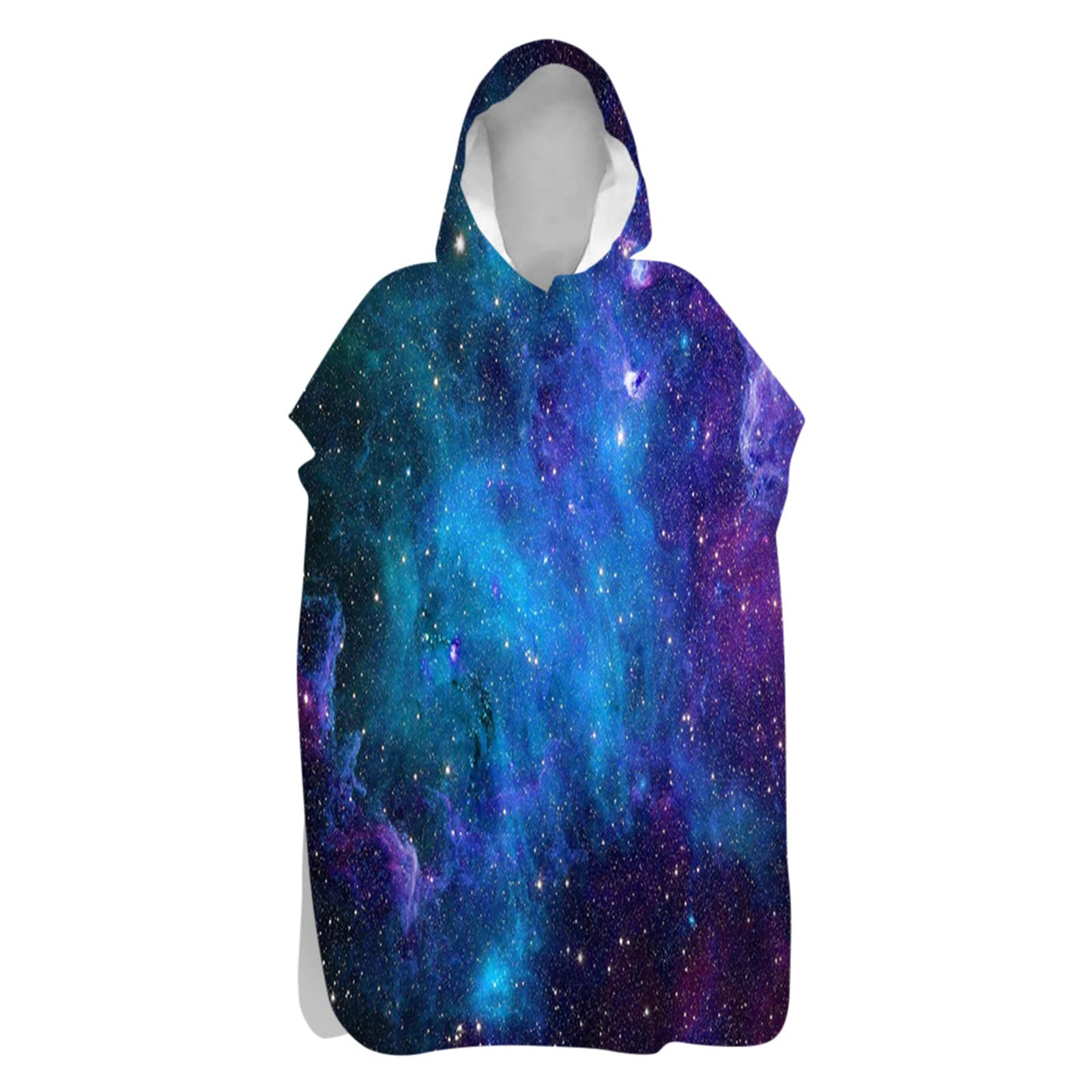 Chickwin Microfibre Changing Robe Towel for Kid Adult Boy, Galaxy Printed Hooded Poncho Swim Beach Towel Light Weight Quick Dry Beach Surfing Swimming Robe (Galaxy,80x145cm)