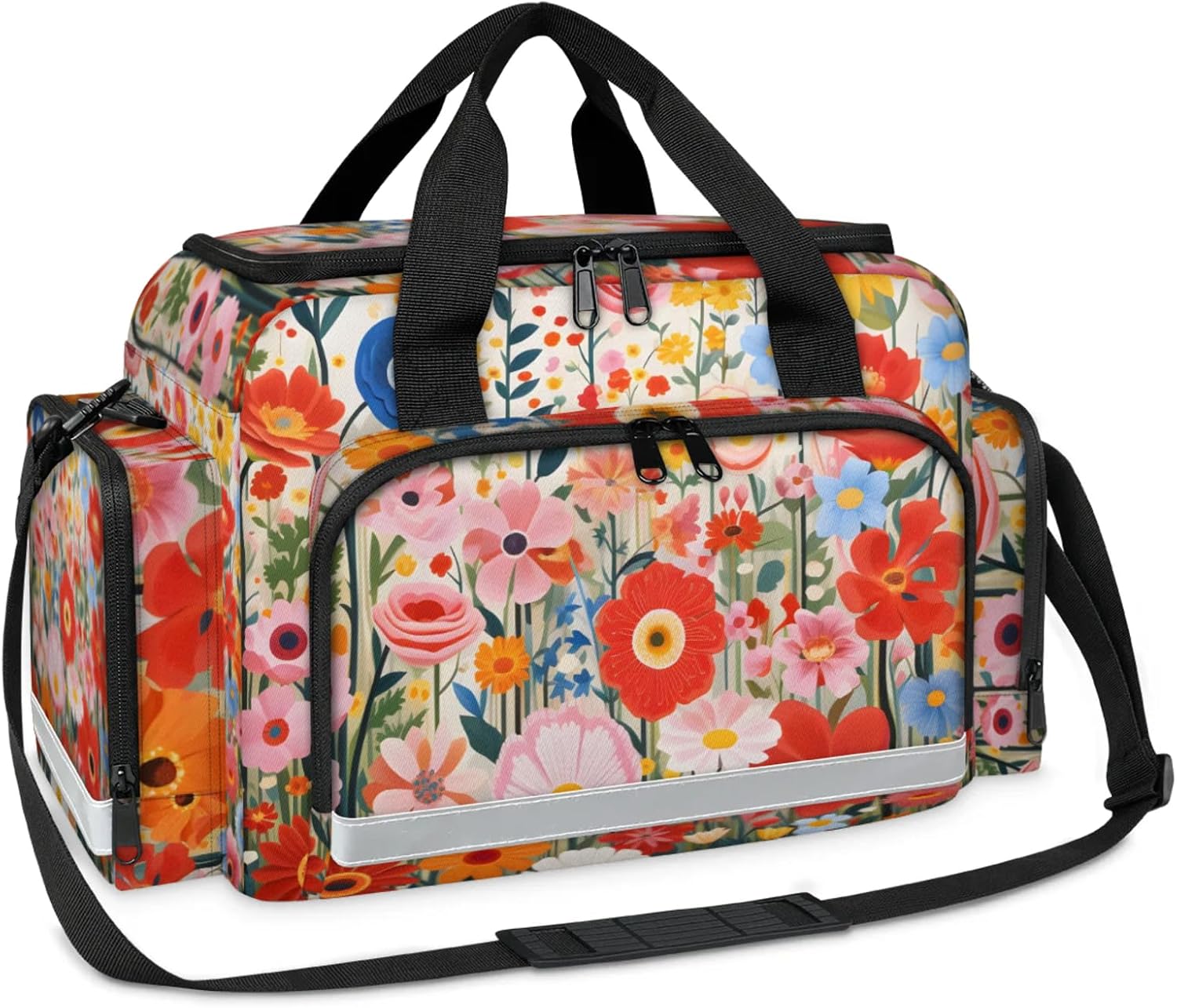 First Aid Bags Empty, Gothic Floral Emergency Bag First Aid Kit Multiple Compartment Kit Carrier On Call Trauma Bag for Paramedics Emergency Medical Supplies Kit