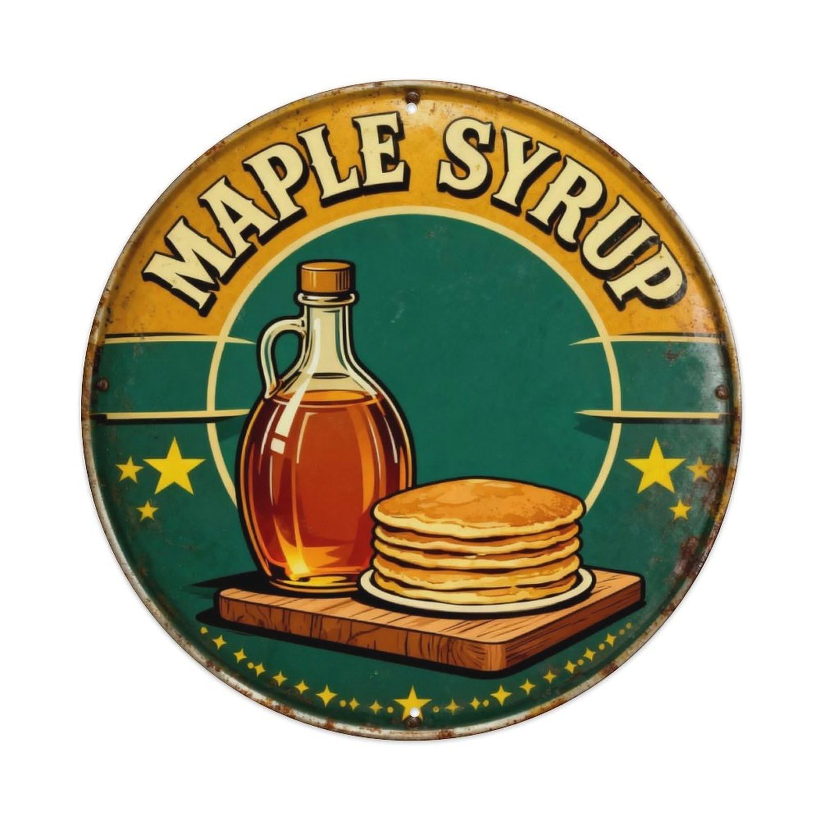 Maple Syrup Breakfast Sign Metal Tin Sign Plaque