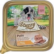 Stuzzy Wet Food for Puppy with Chicken Flavour, Pate and Meat in Pieces – Total 3.3 kg (22 x 150 g Tubs)