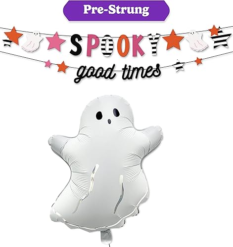 Miniatura 19 de HOUSE OF PARTY Juego de globos de fantasma de Halloween, globos de aluminio de 20 pulgadas para decoraciones de fiesta de feliz día de abucheo