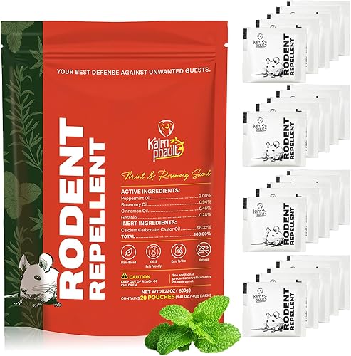 Bolsas repelentes de ratones, menta y romero, repelente de roedores a base de plantas de larga duración para automóvil, RV, ático, garaje,