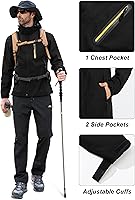 Vista 6 de MAGCOMSEN Chaqueta impermeable con capucha para hombre, resistente al viento, cortavientos, 5 bolsillos para senderismo, pesca, viajes