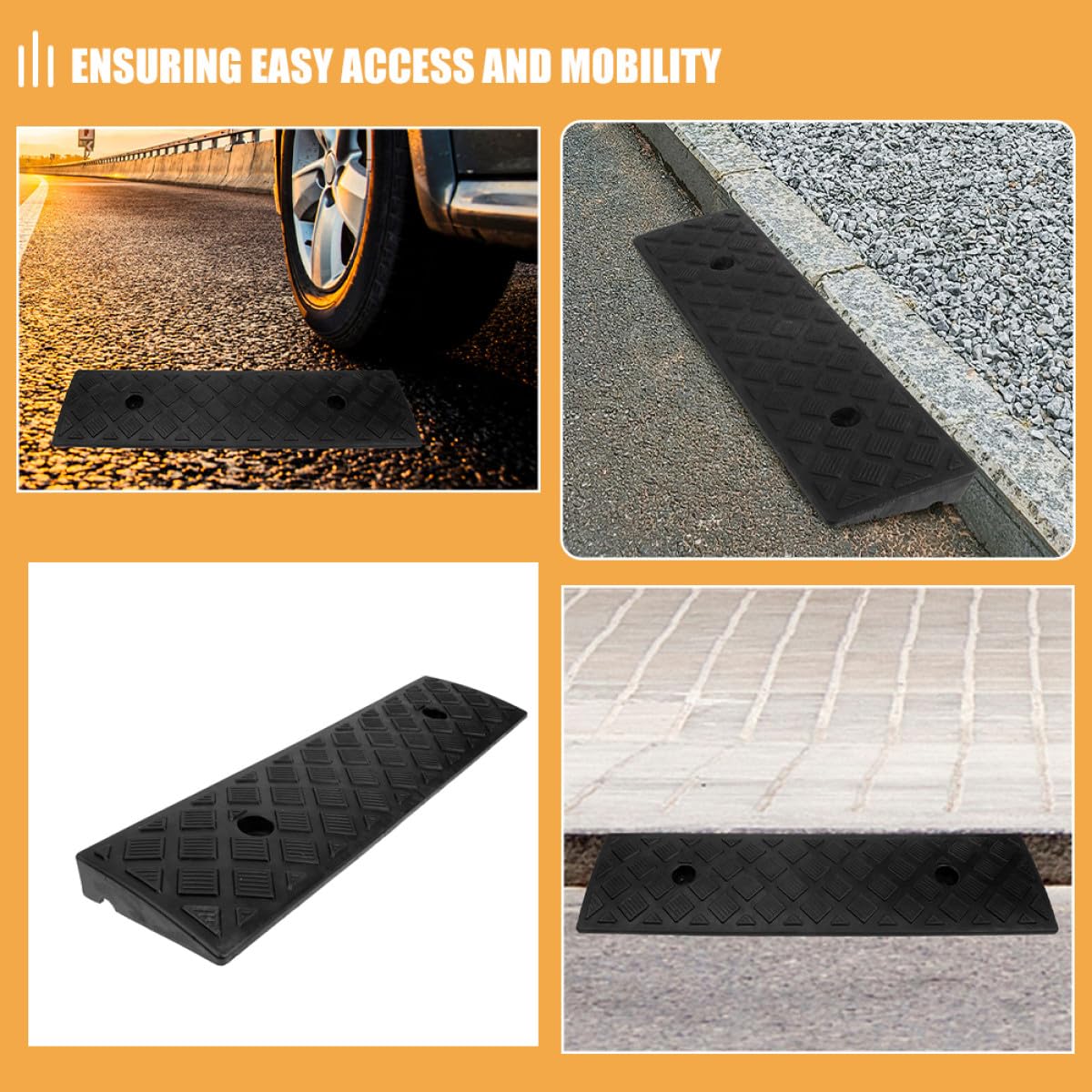 Rampa Di Soglia Antiscivolo 3.00Cm Altezza 2 Rampe Per Marciapiede E Vialetto Ideale Per Auto Moto Biciclette E Sedie a Rotelle Uso Interno Ed Esterno Per Casa Garage E Giardino