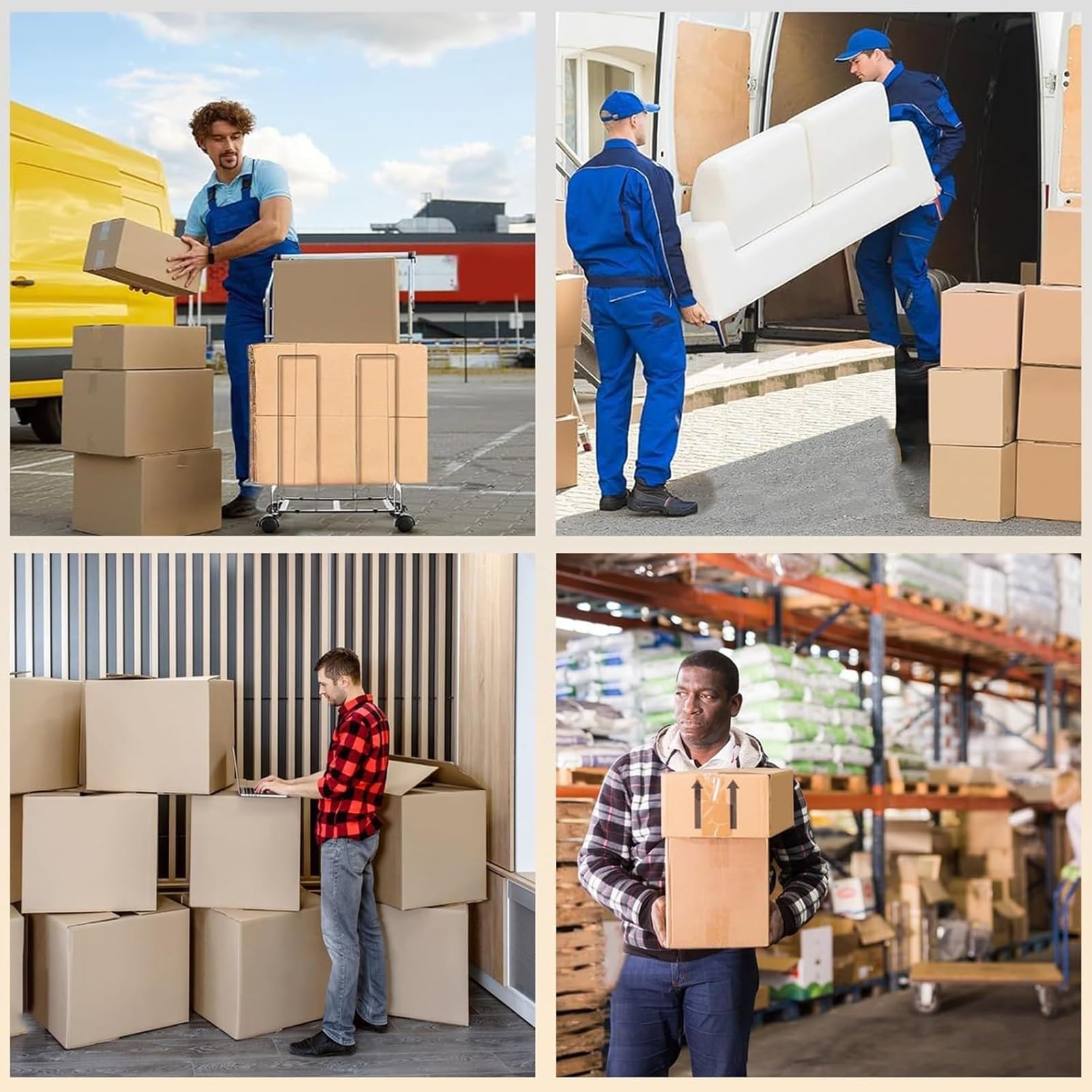 Mobiles Kartonregal mit 3 Ebenen, robuster Organizer für Versandkartons, Versandverpackungen und Karton, platzsparendes Design, hohe Tragfähigkeit, perfekt für Zuhause und Büro