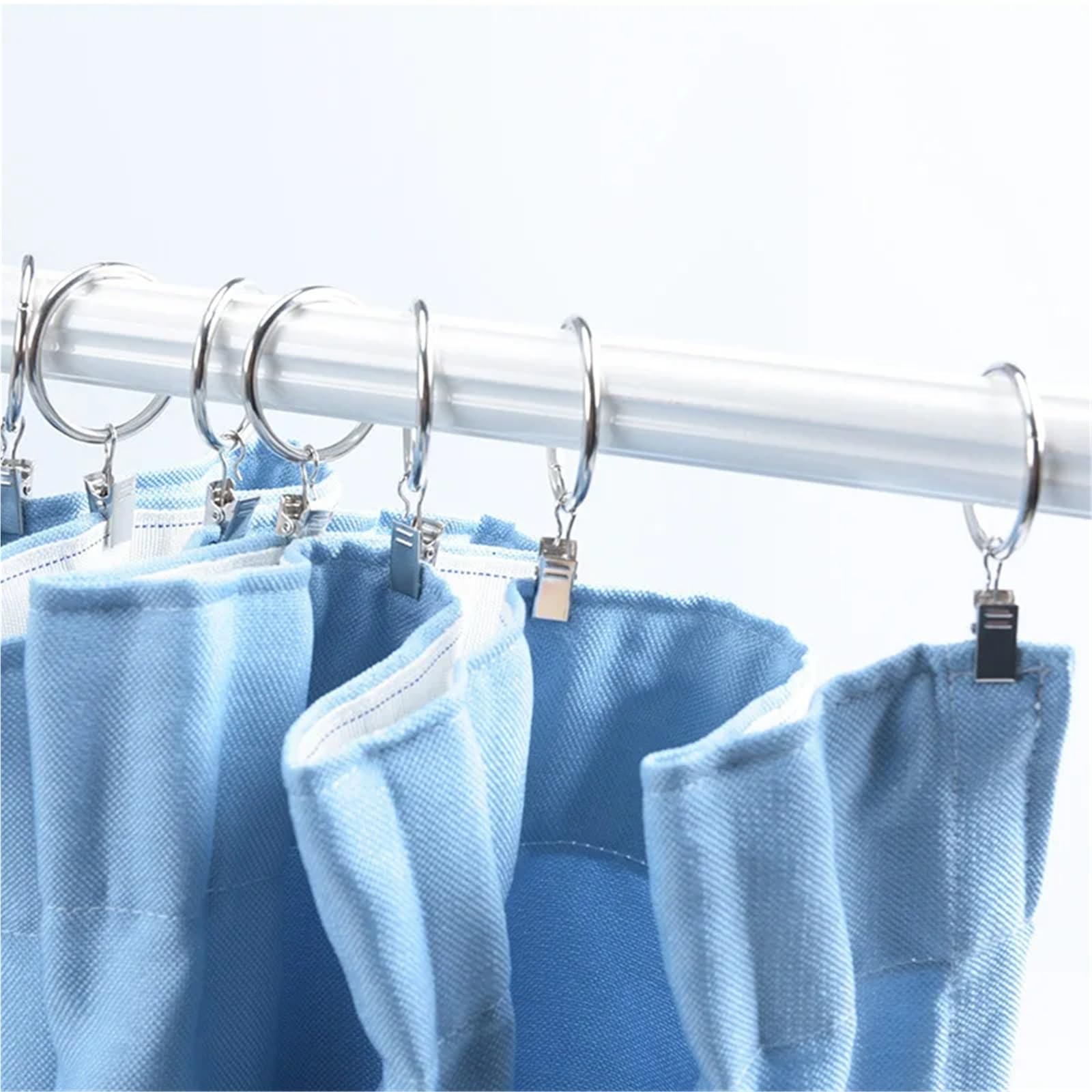 Metall-Duschvorhang-Clips, dekorative Vorhangringe für Zuhause, Retro-Wäscheklammer-Schnallen, Badezimmer-Haken-Zubehör (Farbe 2, Größe 3,5 x 32 mm)