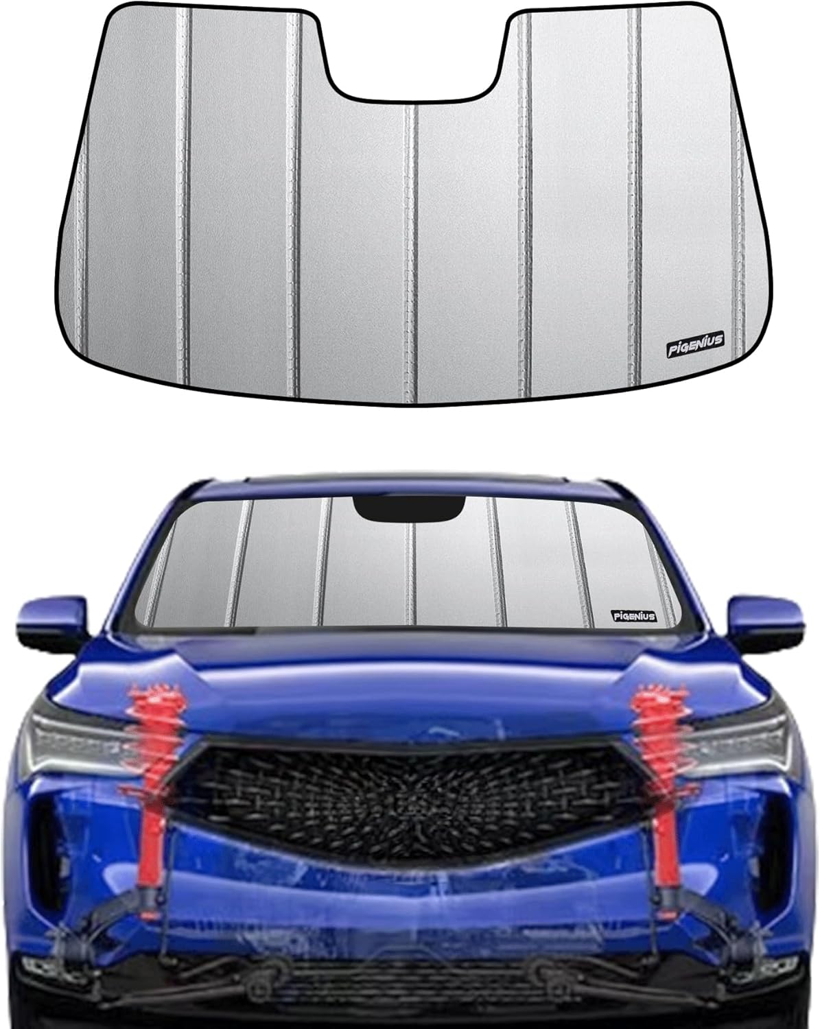 Windshield Sunshade for Acura RDX 2019-2025, Premium Grey Leather Finish