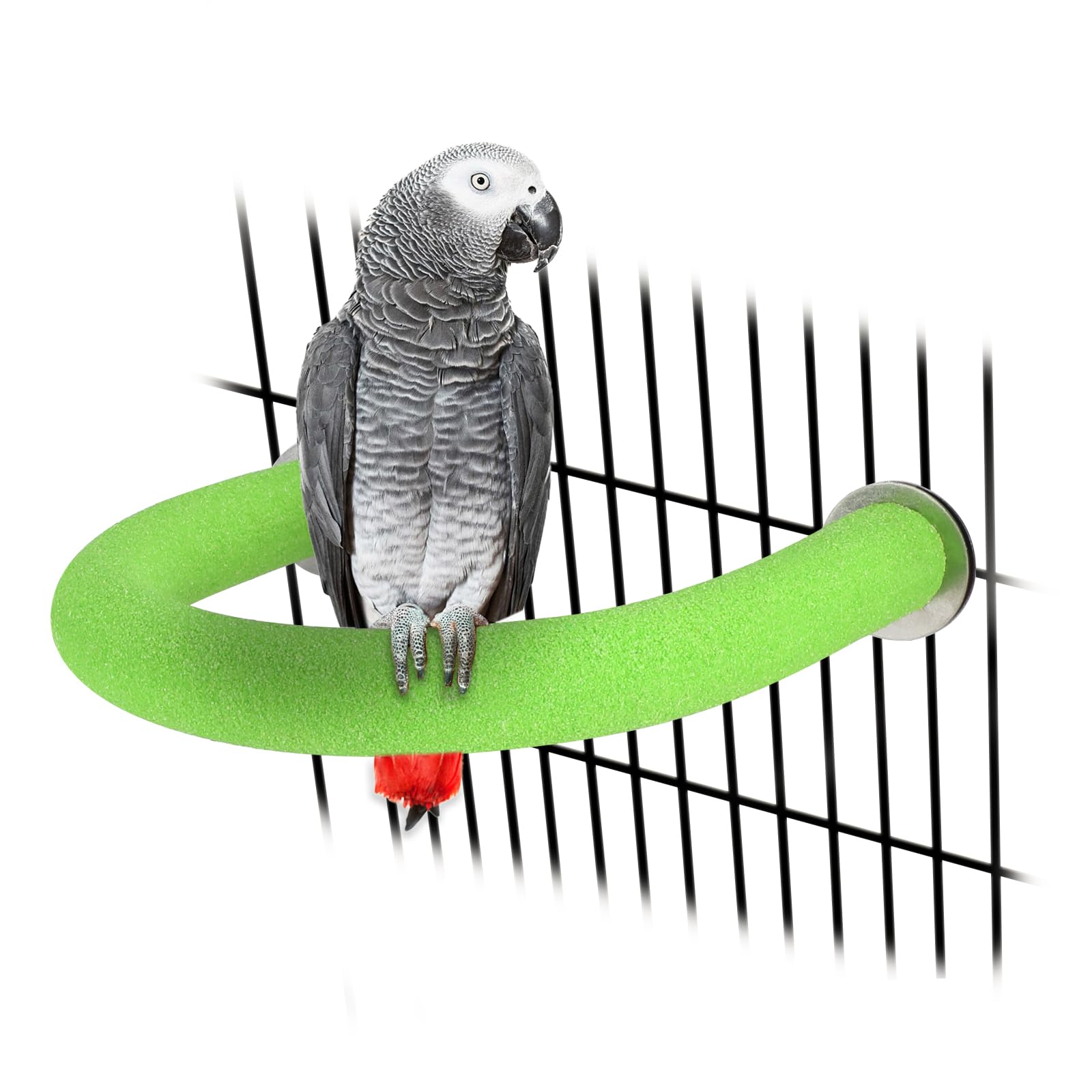 Rypet U Shape Parrot Perch Stand Toy for Paw Grinding Clean Stick Exercise, Rough-Surfaced Quartz Bird Perch Standing Cage Accessories for for Small