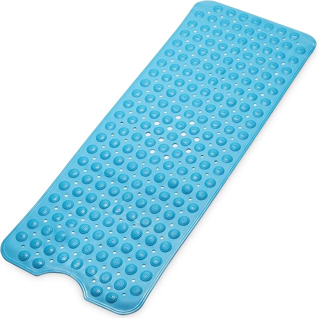 Bathtub Mat Non Slip  100 x 40 CM Non Slip Bath Mat  Easy Clean Non Slip Shower Mats  Sturdy Suction Cup Attaching  Comfortable for Feet  Draining Holes  Modern Design
