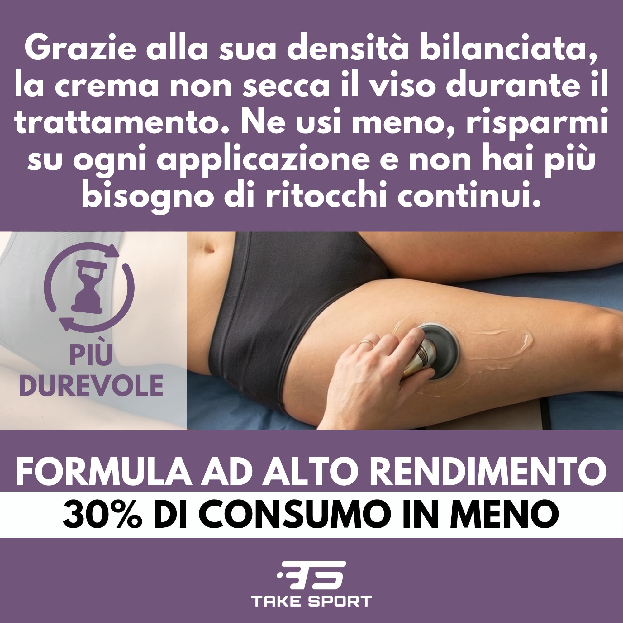 TS TAKE SPORT - Crema Conduttiva Diatermia e Tecarterapia 1000ml | Formula 2in1 Massaggio e Tecar | Con Aloe Bio e Glicerina | Alta Scorrevolezza e Conducibilità | Made in Italy (base)