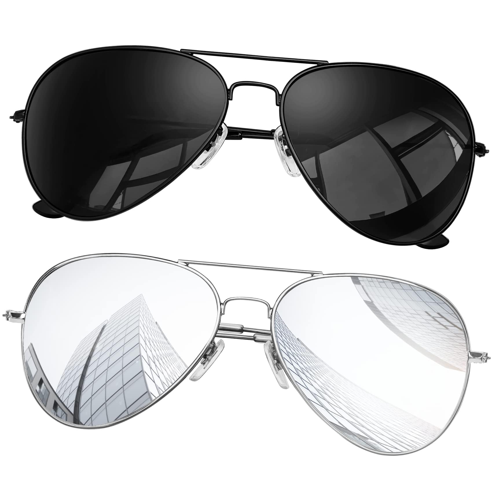 KANASTAL Grandes Gafas de Sol Polarizadas Hombre Mujer, Clásico Marco de Aleación Aeroespacial, Categoría 3, UV400 Protección, para Conducir Viajes Compras 61mm