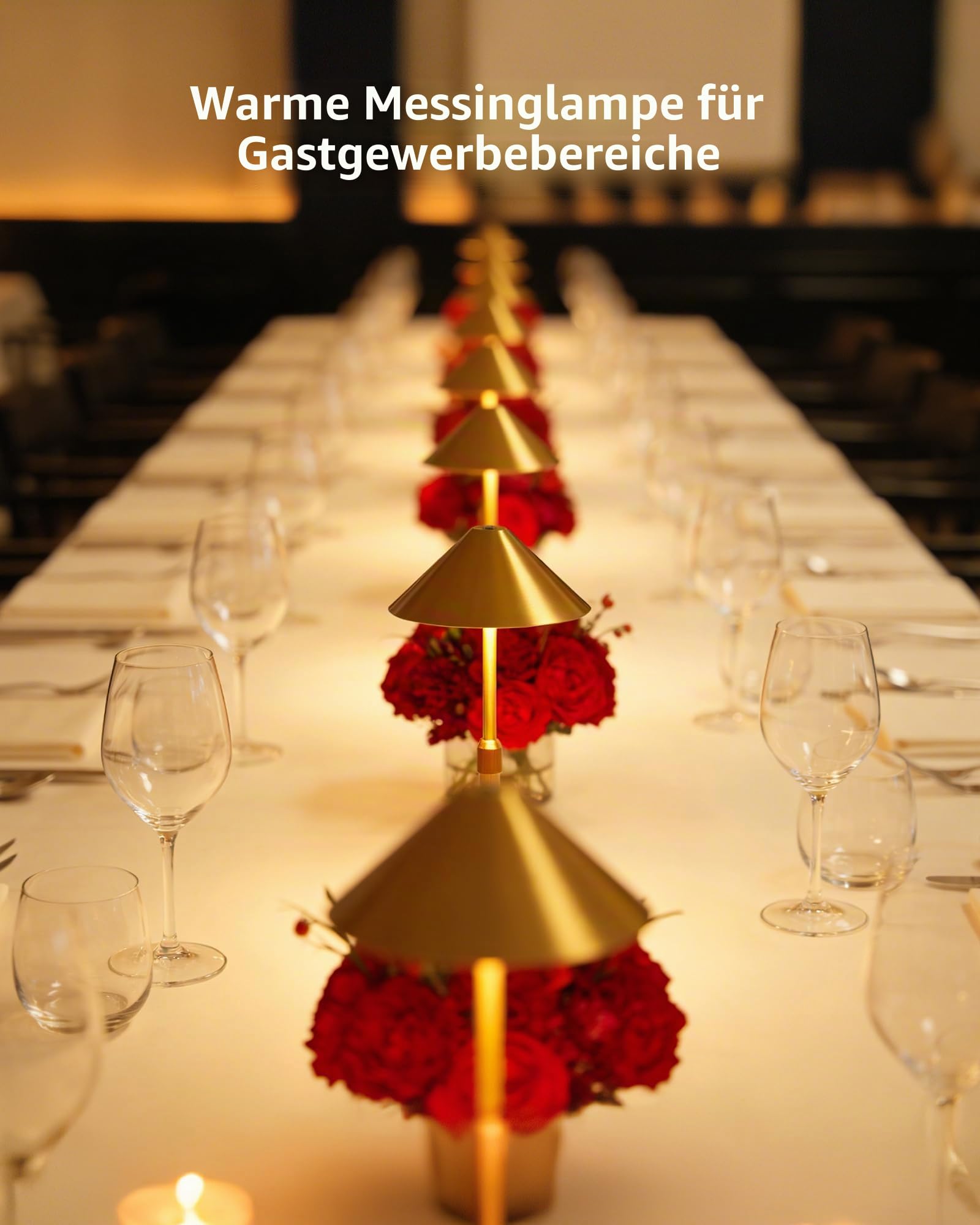 Tischlampe kabellos LED Akku Tischleuchte 2er Set aus Metall – Höhenverstellbar, IP54 Wasserfest, 3000K–6000K, USB-C aufladbar für Schlafzimmer, Balkon, Outdoor & Deko, Gold