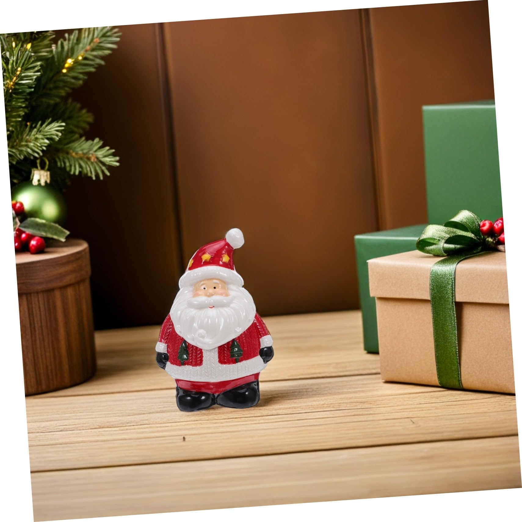 ULTECHNOVO Bocal à Biscuits Céramique Décoratif de Noël Boîte de Rangement pour Friandises Boîte à Bonbons avec Couvercle Hermétique