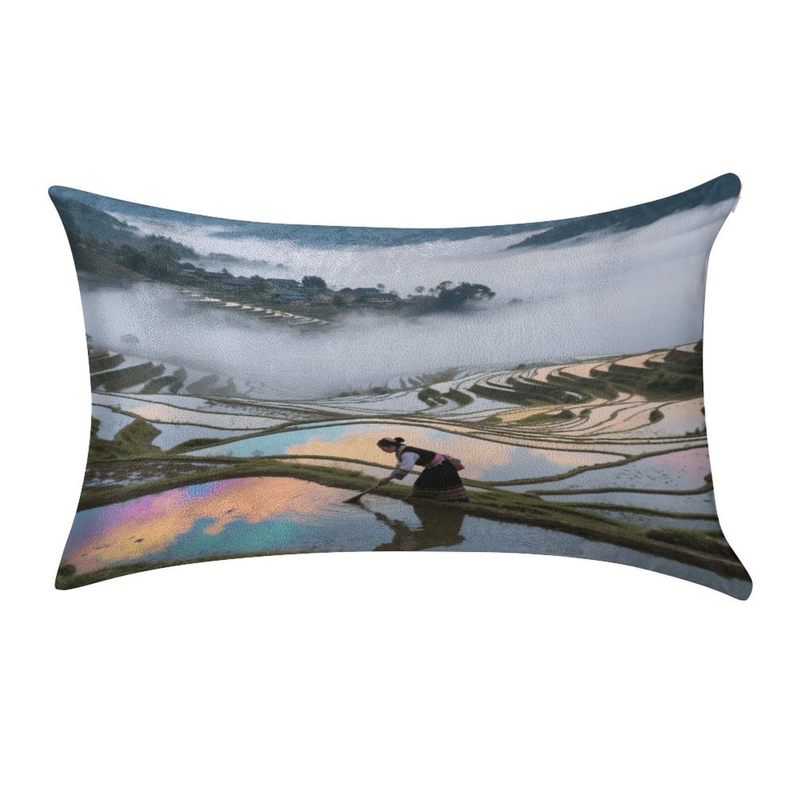 Fekiloot Style Hani Terraces And Sea Of ​​Clouds Pillow Covers Home Decor Pillow Cases