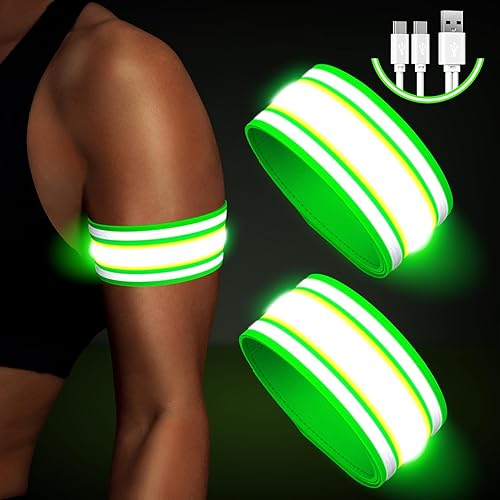 Light Up LED Armband for Running Walking at Night,Reflective Arm