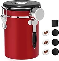 Vista 11 de ShanSon Recipiente hermético para café de acero inoxidable, recipiente de almacenamiento de granos de café con cuchara, recipiente de café