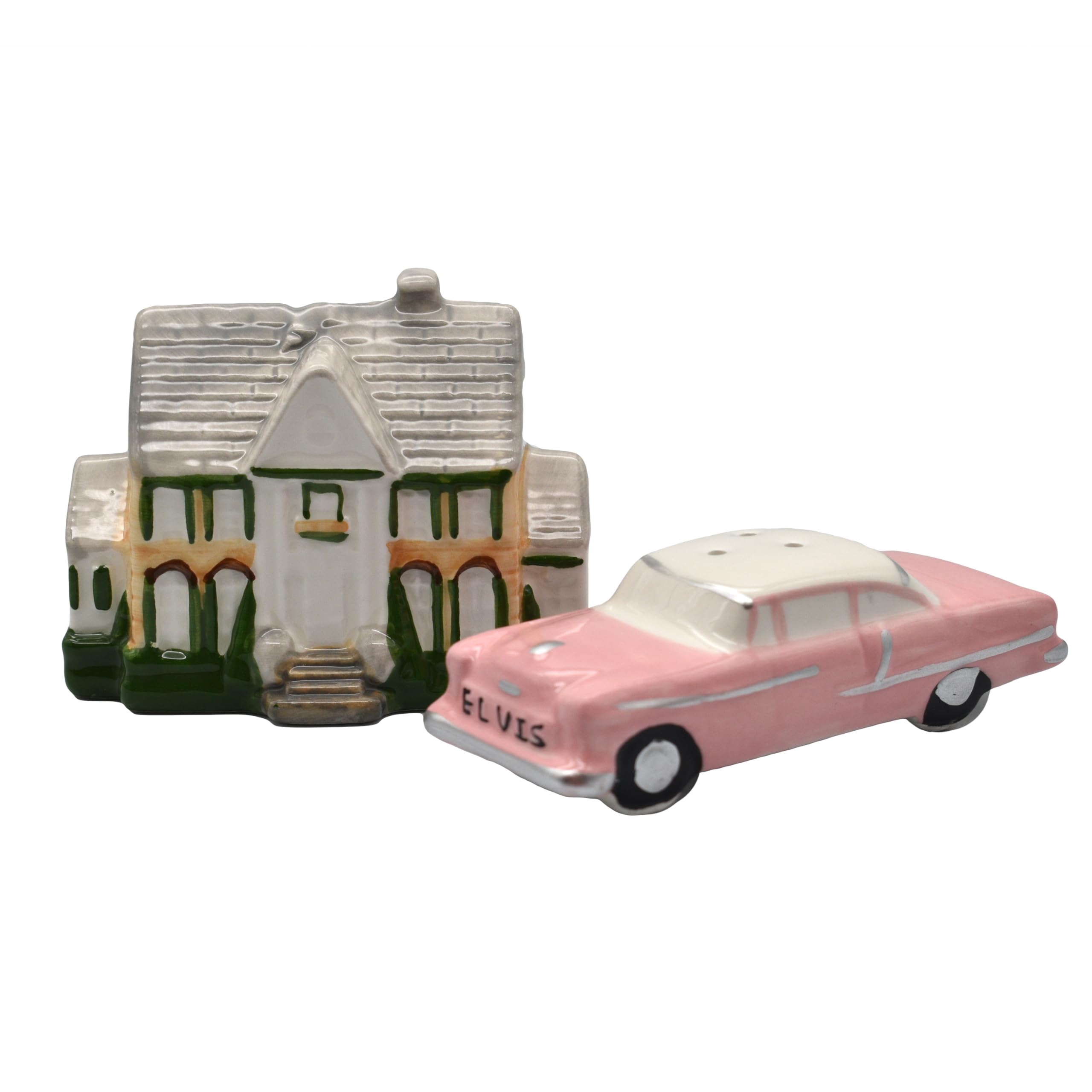 Salière et poivrière Elvis Presley Graceland accessoire cuisine vintage Pink Caddy