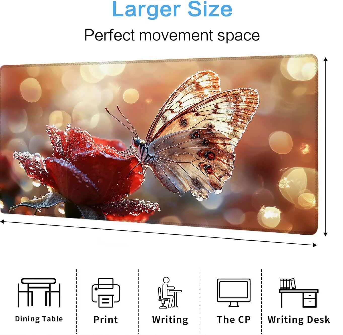 Podkładka pod mysz, podkładka pod mysz XXL 1500 x 800 mm podkładka pod mysz dla graczy, wodoodporna gumowa podstawa, duża podkładka pod mysz do gier na biurko szyte krawędzie wodoodporna